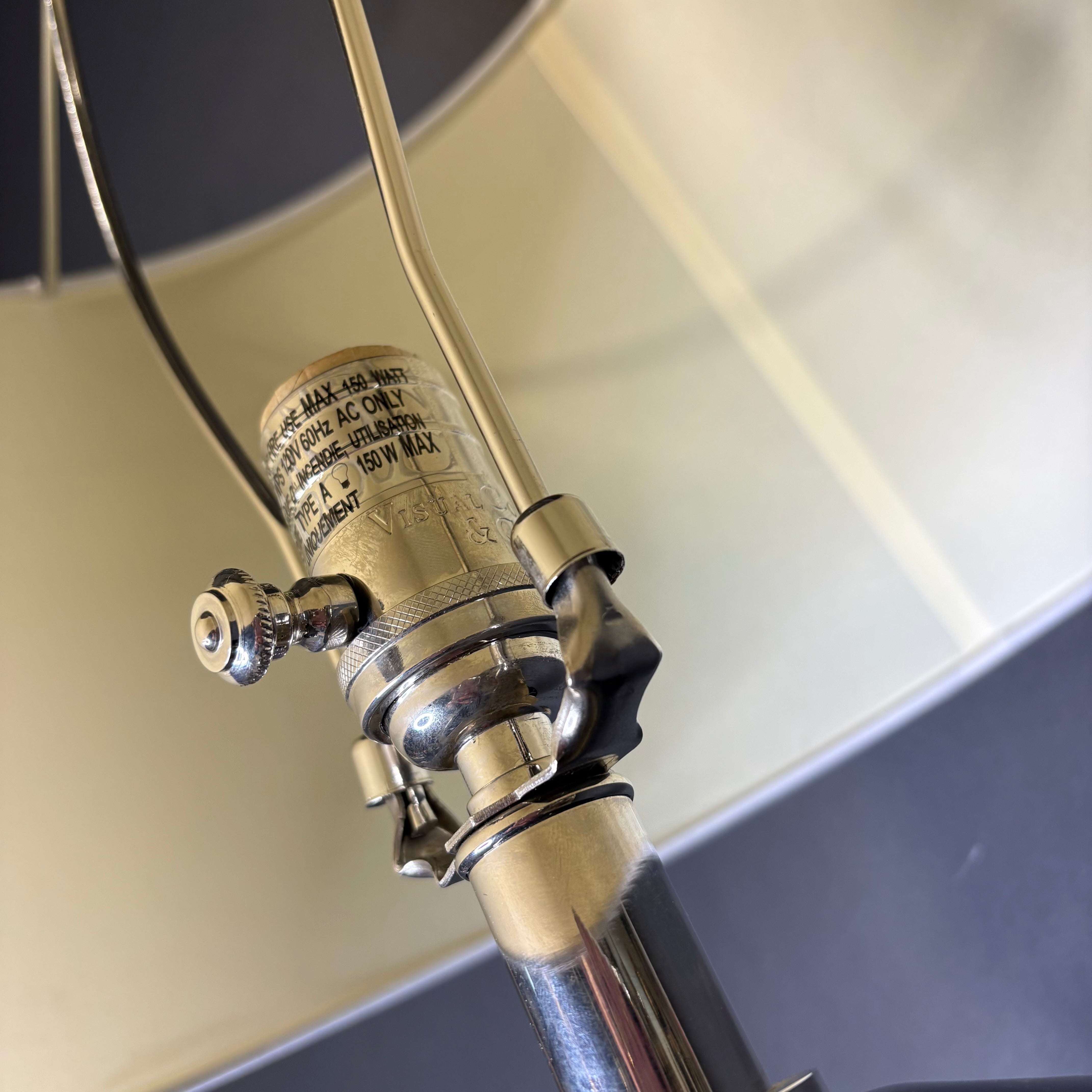 Visual Comfort Parisienne Black Reactive Glaze Ceramic with Shade Table Lamp 16” Diameter @ Shade x 34”