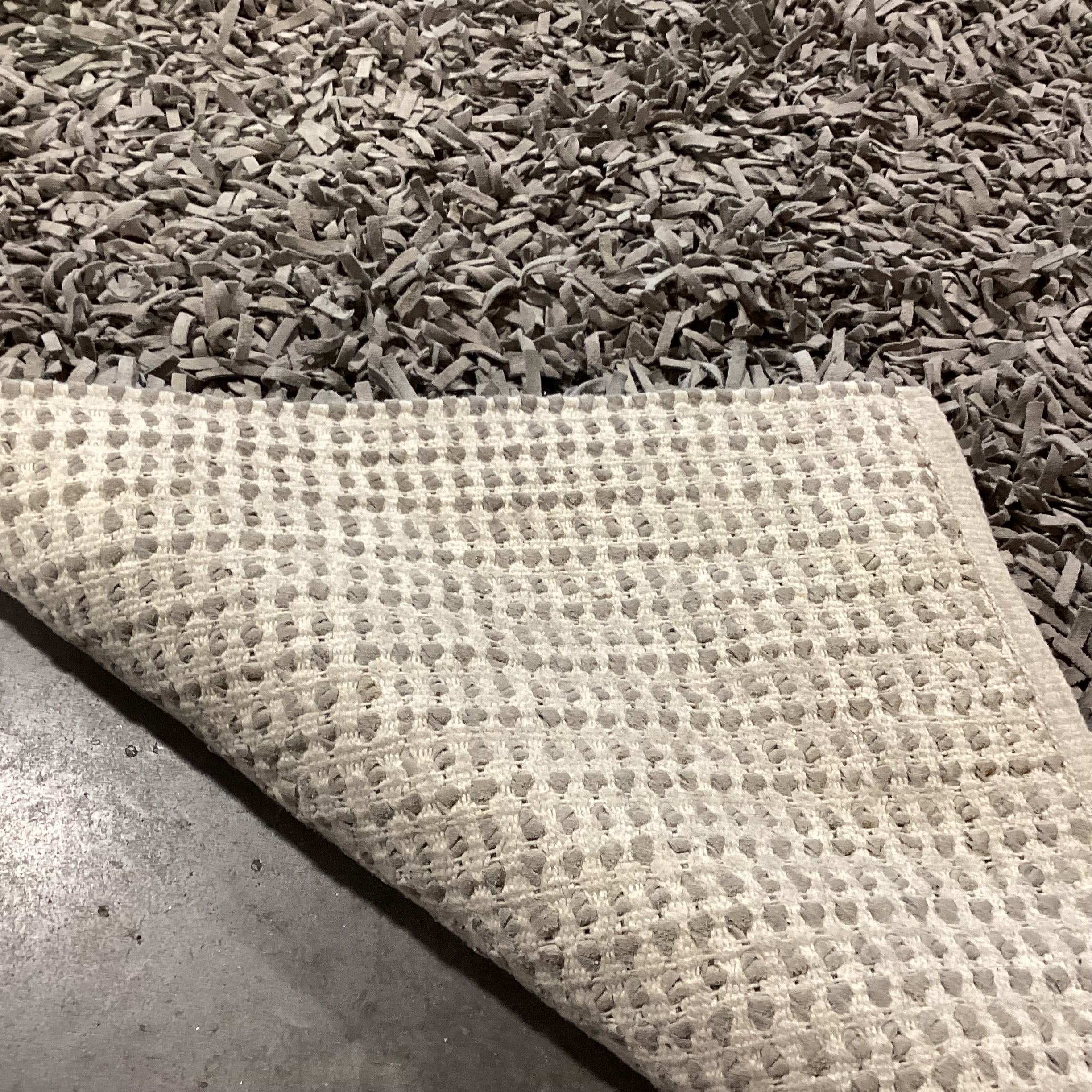 Grey Leather Shag Rug 4'x 6'