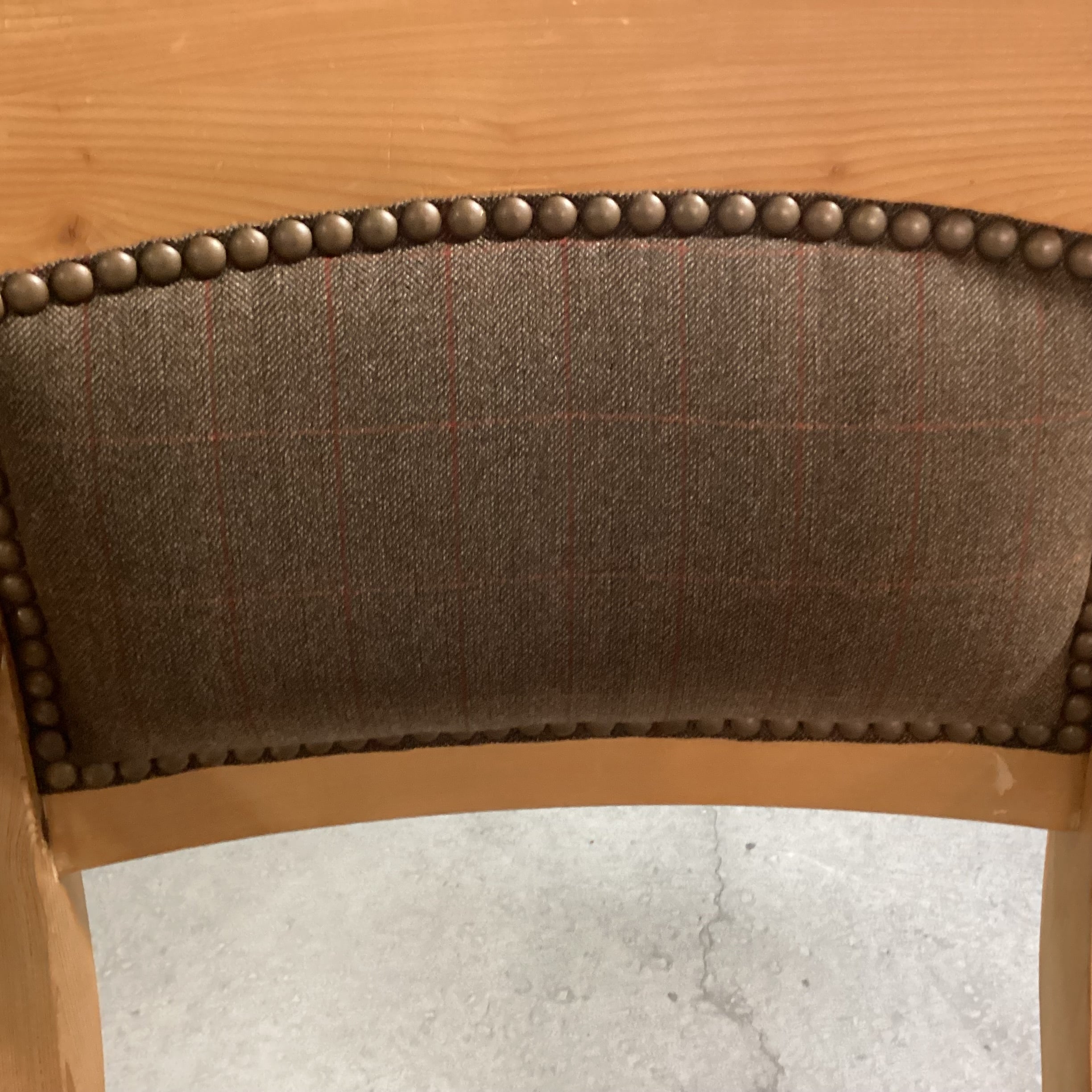 Buffalo Bill Style with Wool Plaid Nailhead Chair 28"x 24"x 39"