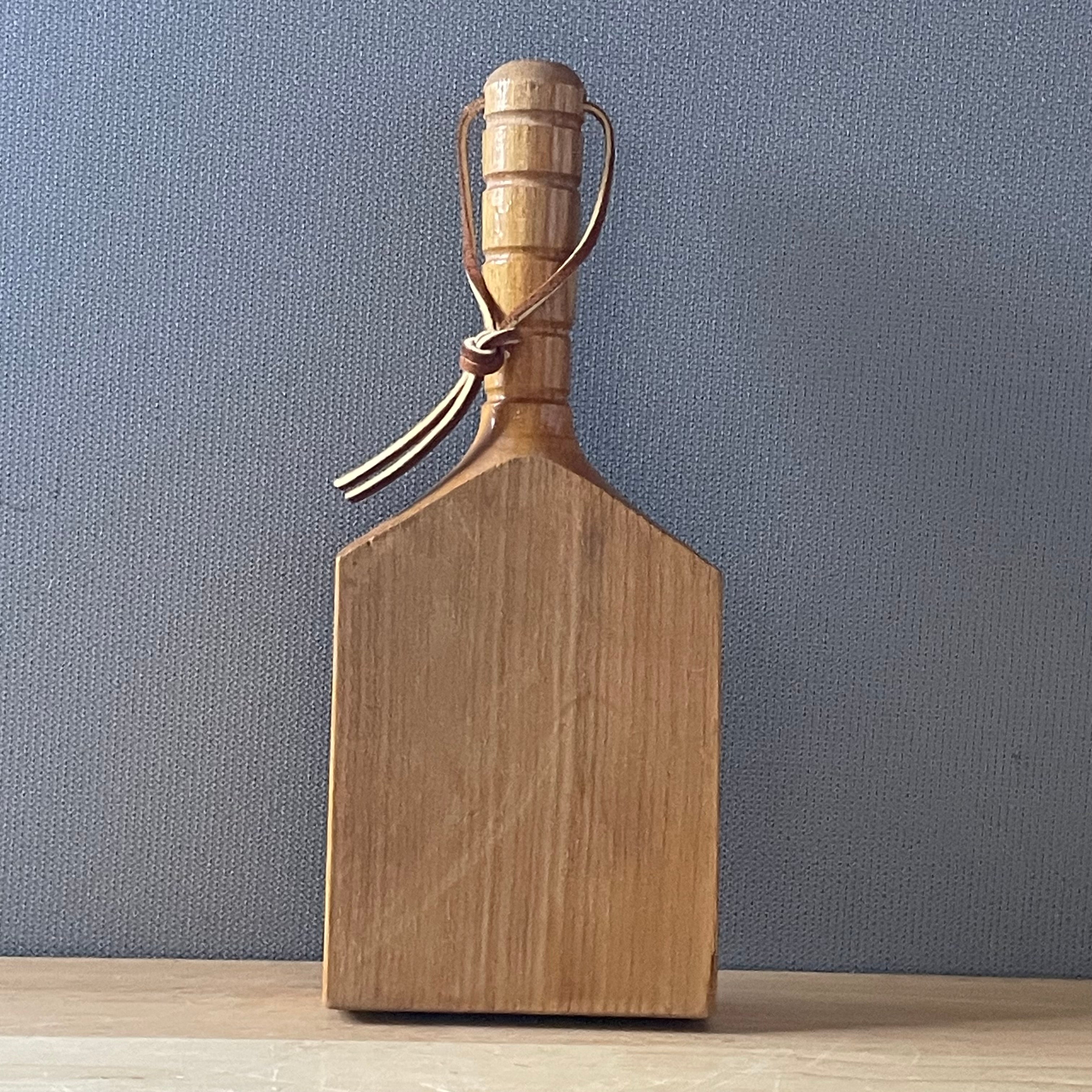 Antique 1930's G.Rushbrooke (Smithfield)Ltd Wood Butcher's Fat Beater, 4"x 1.25"x 9.5"