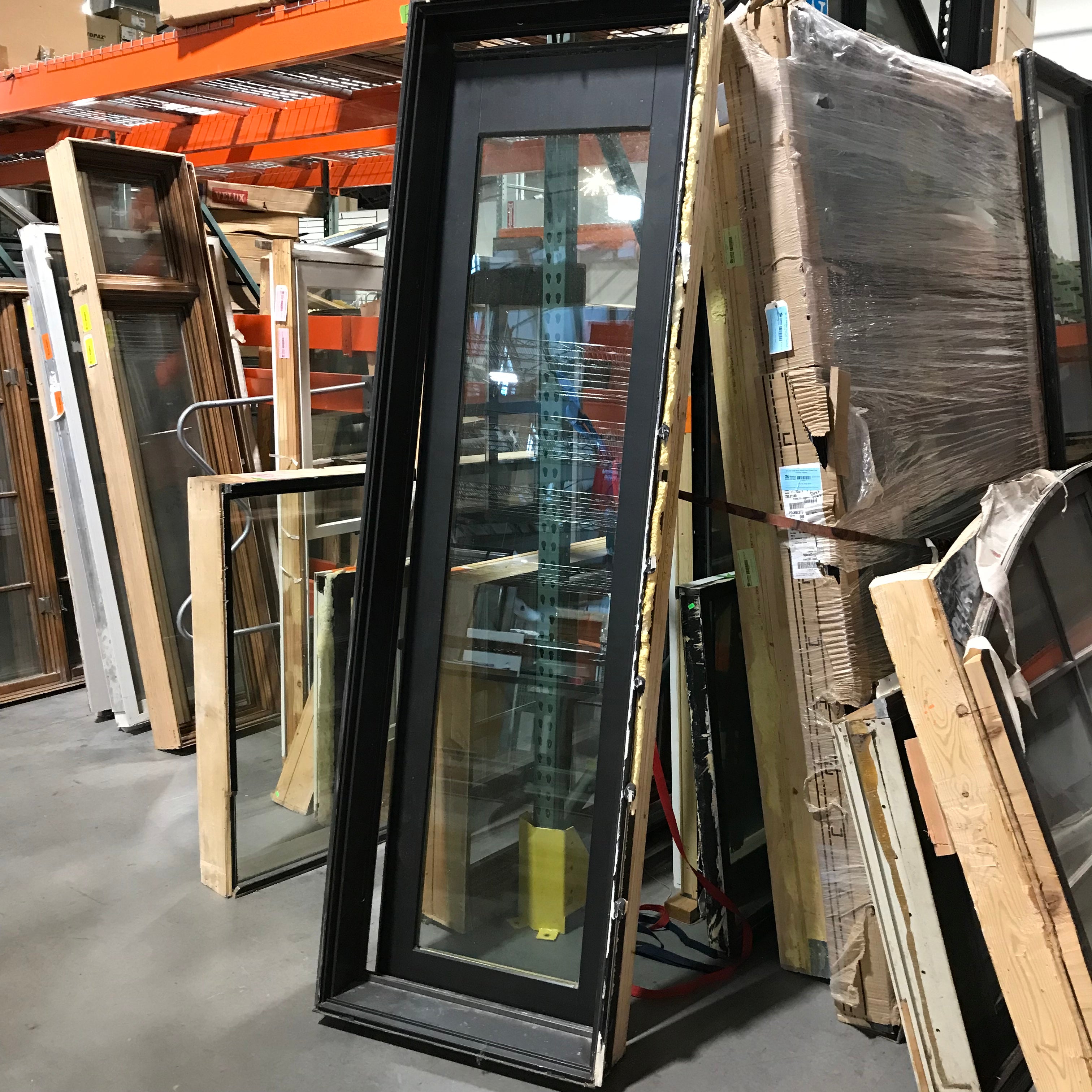 27.25"x 94.5"x 6" Charcoal Metal Clad Fixed Exterior Window with Jamb