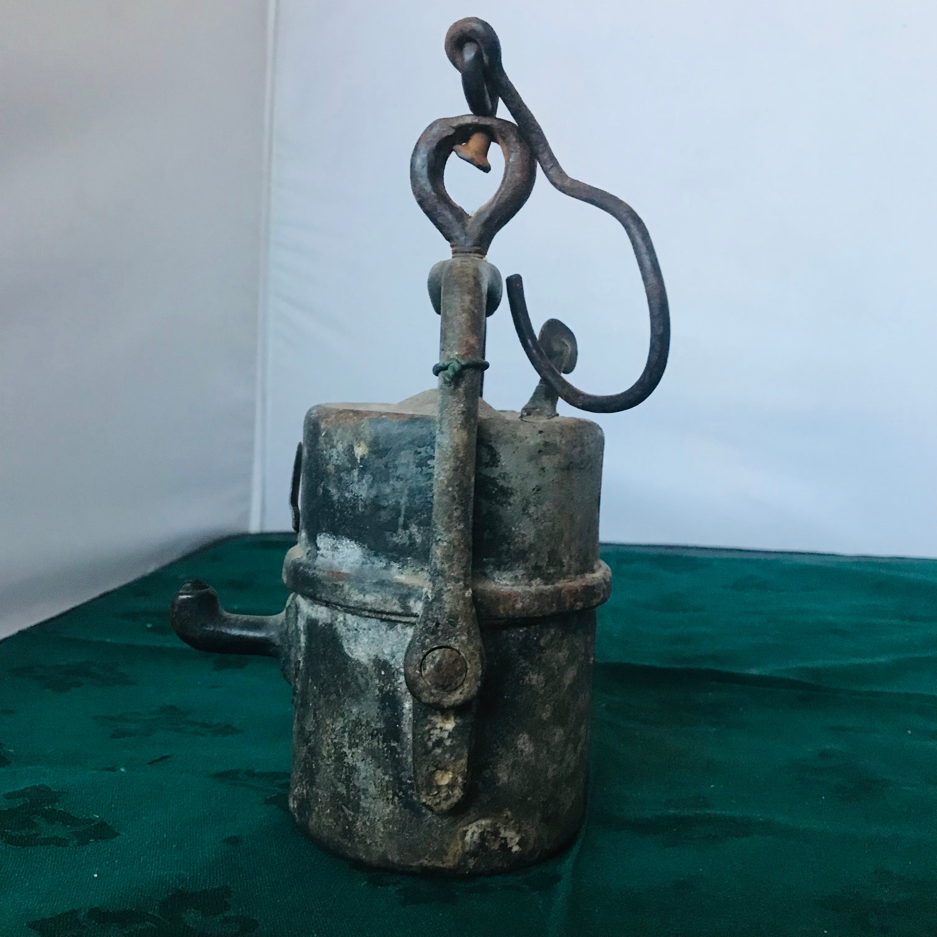 Vintage Carbide Mining Lamp,4.5"x 12.5"