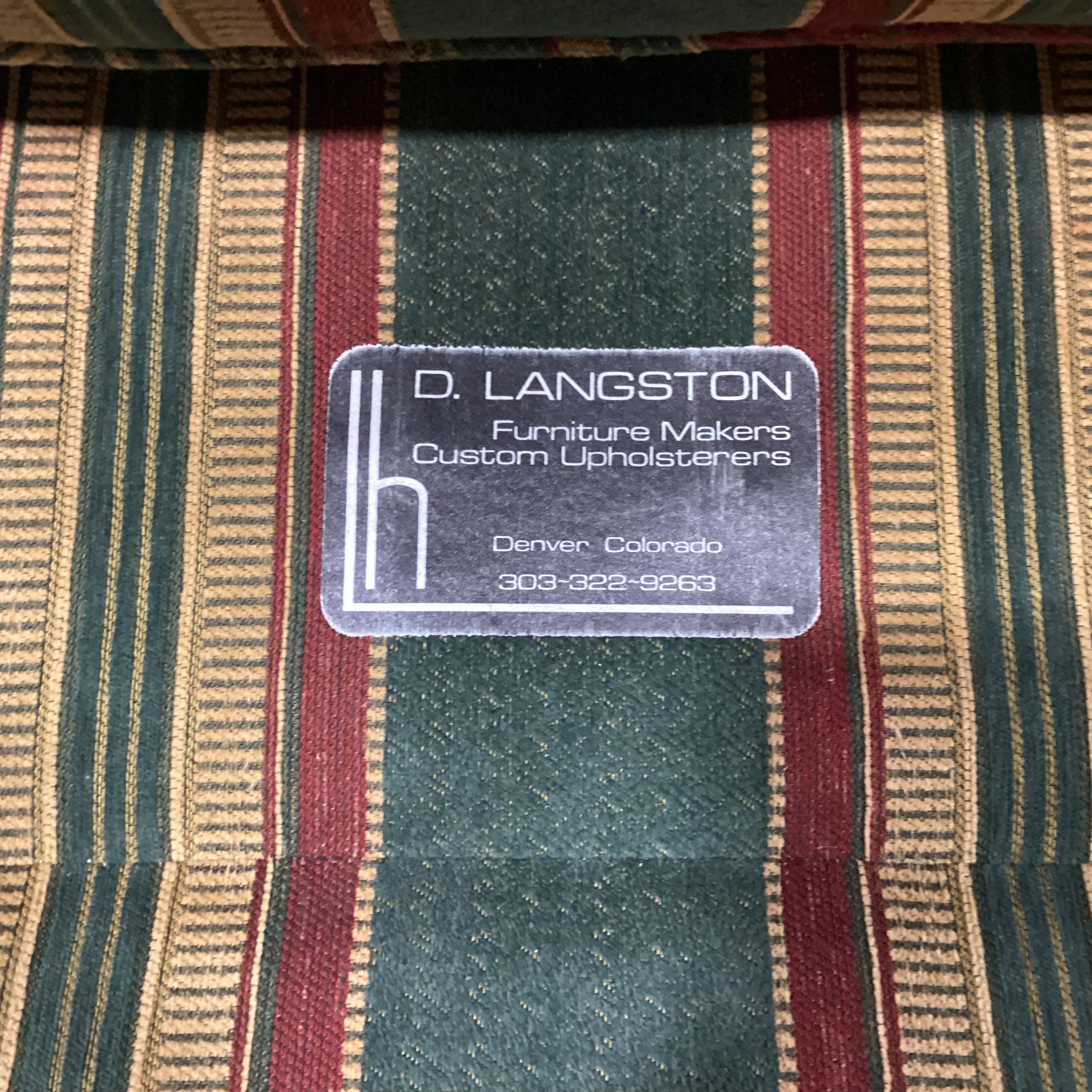 D Langston Custom Rust Green Gold Ribbon Design & Down Swivel Chair 33"x 36"x 31"