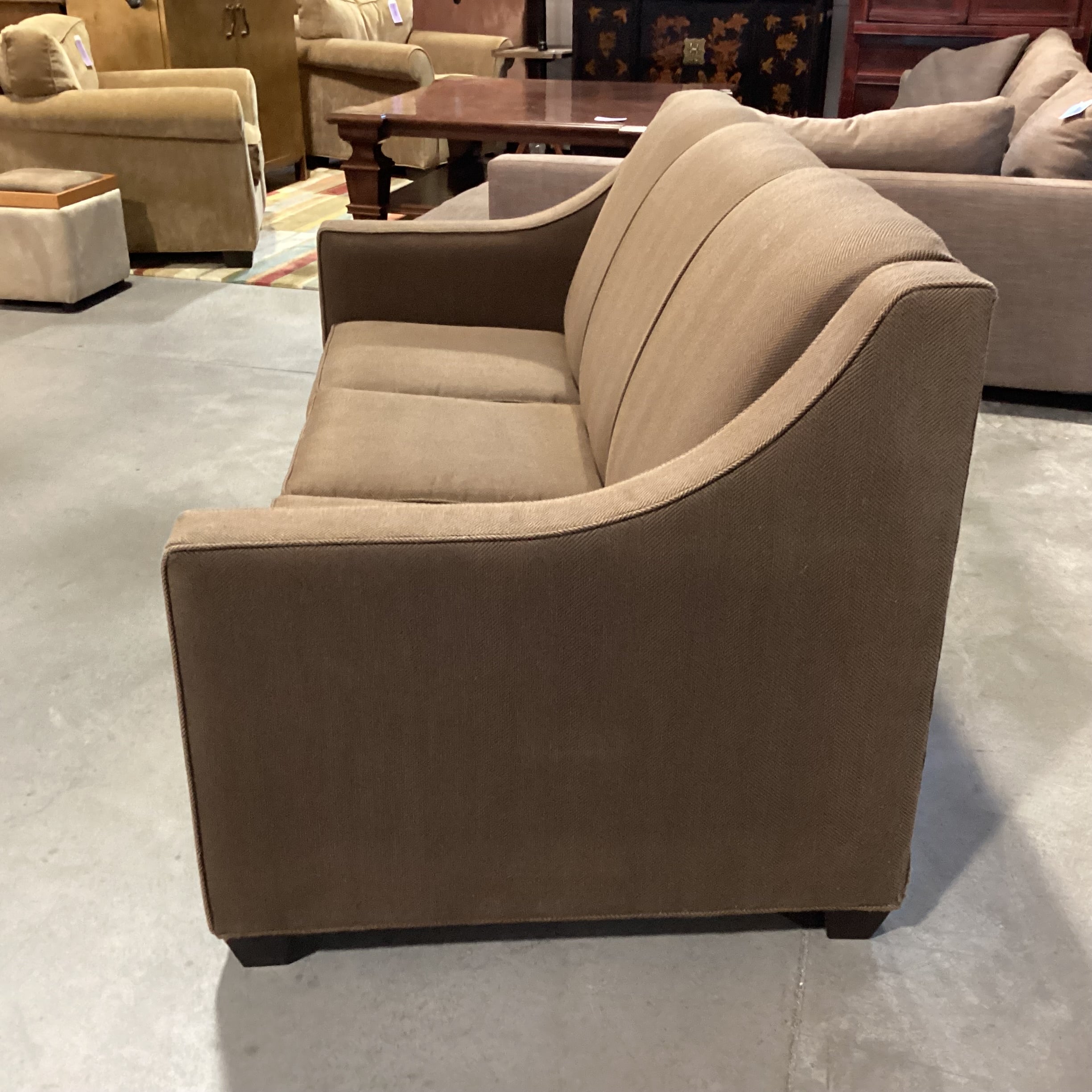 Brown Woven Slope Arm with Full Sleeper Sofa 70"x 36"x 36"