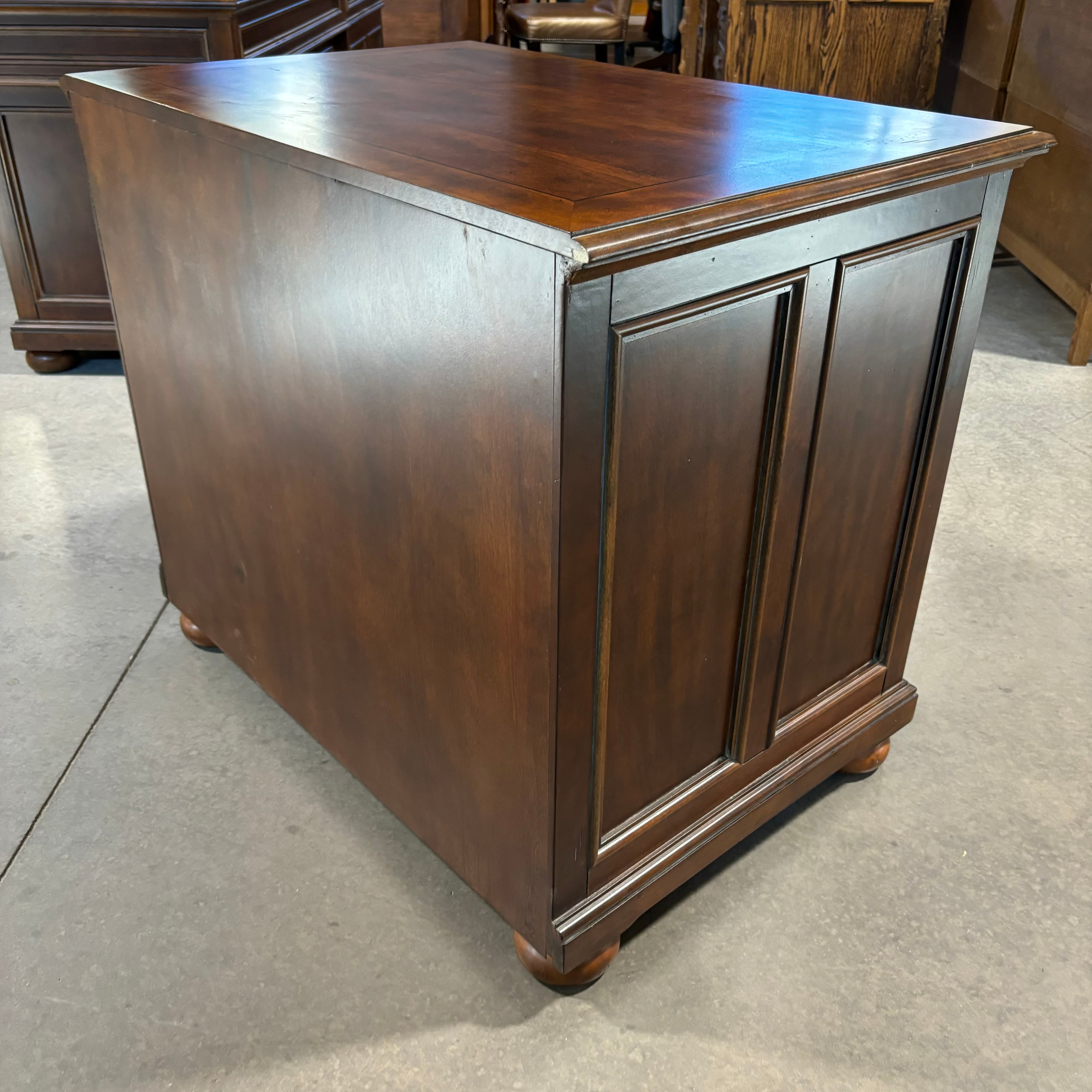 Flexsteel Home Dark Finish Solid Wood 2 Drawer Locking File Cabinet 36"x 24"x 31"