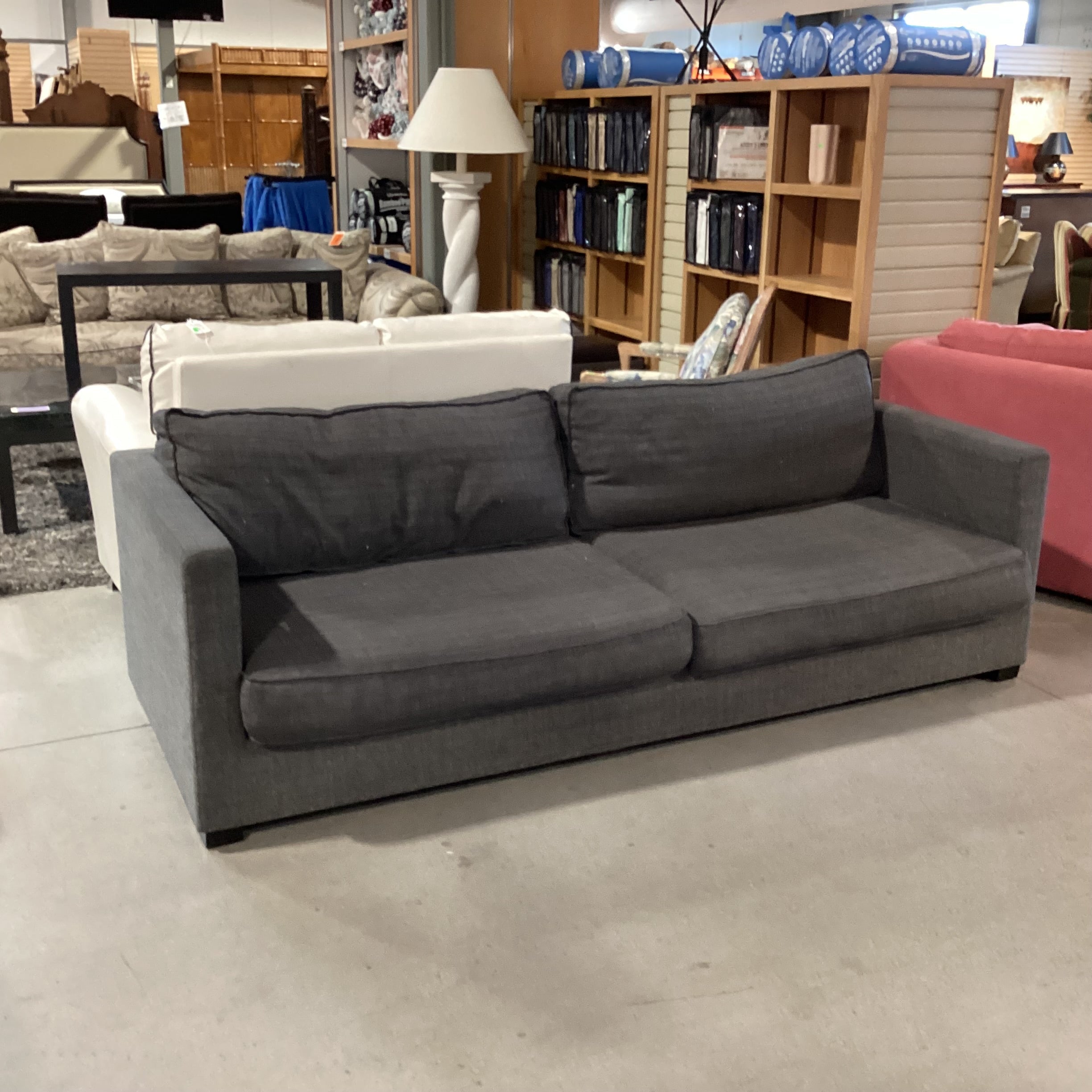 Gus Modern Charcoal Grey Sofa 86"x 36"x 25.5"