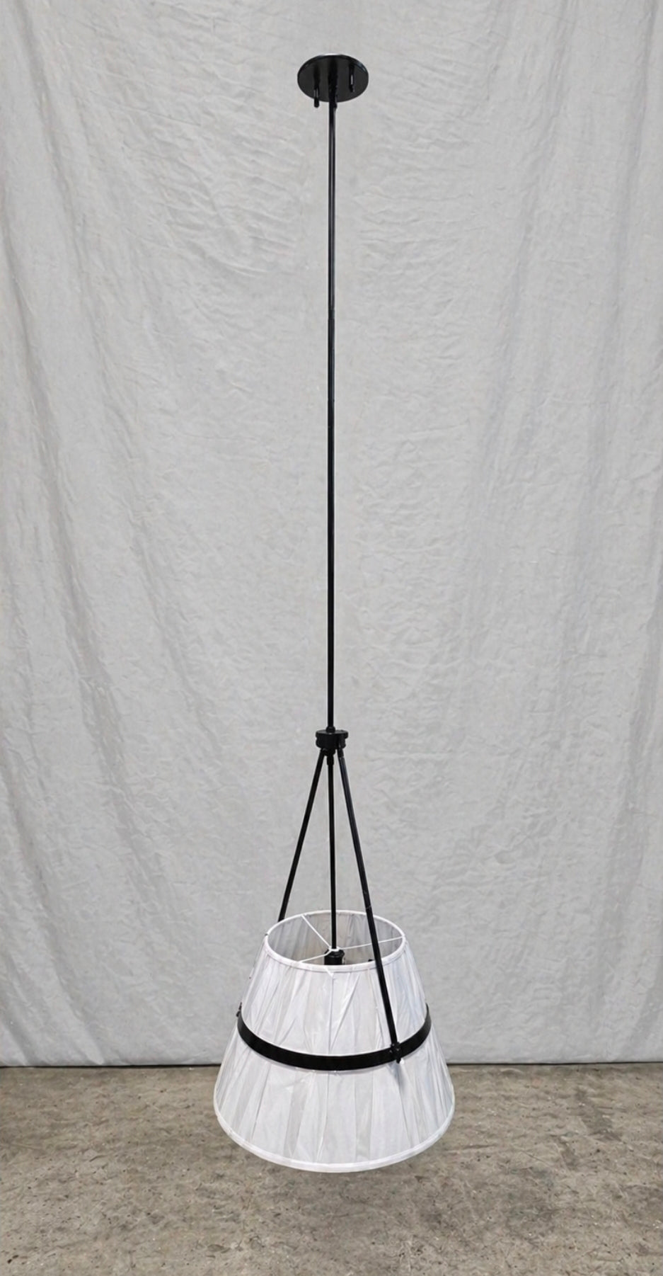 Brand New Liver Alora Matte Black White Line Light Pendant Chandelier 18"x77"