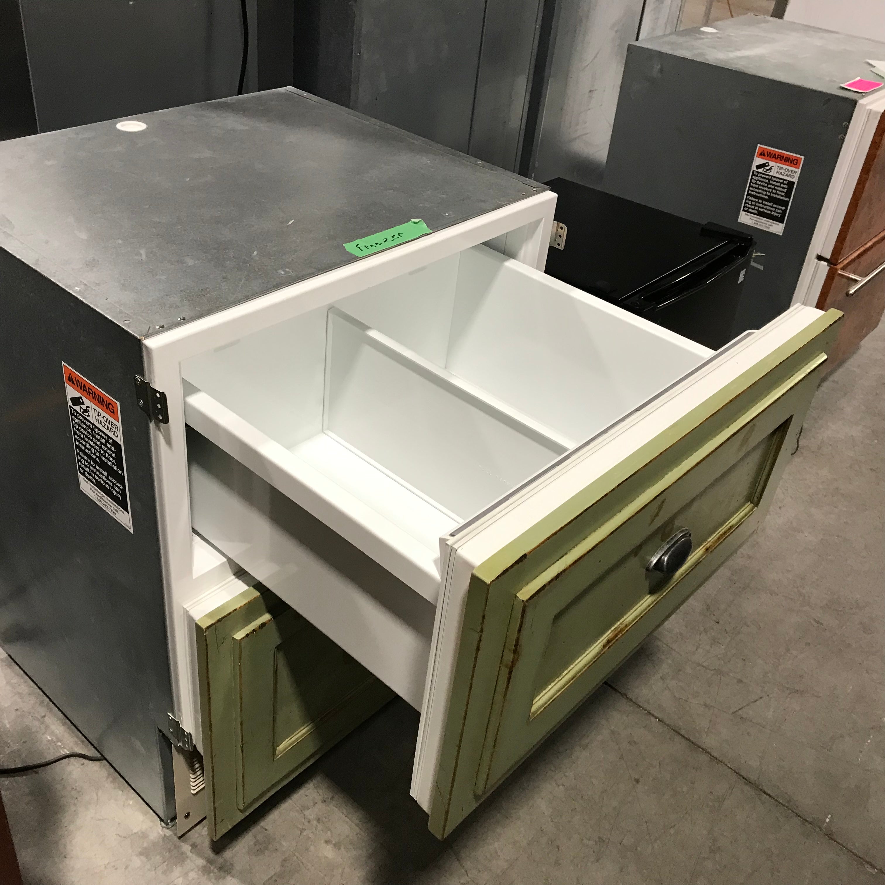 Sub-Zero Green Wood Paneled Doors Under-The-Counter Freezer 27"x 25"x 34"