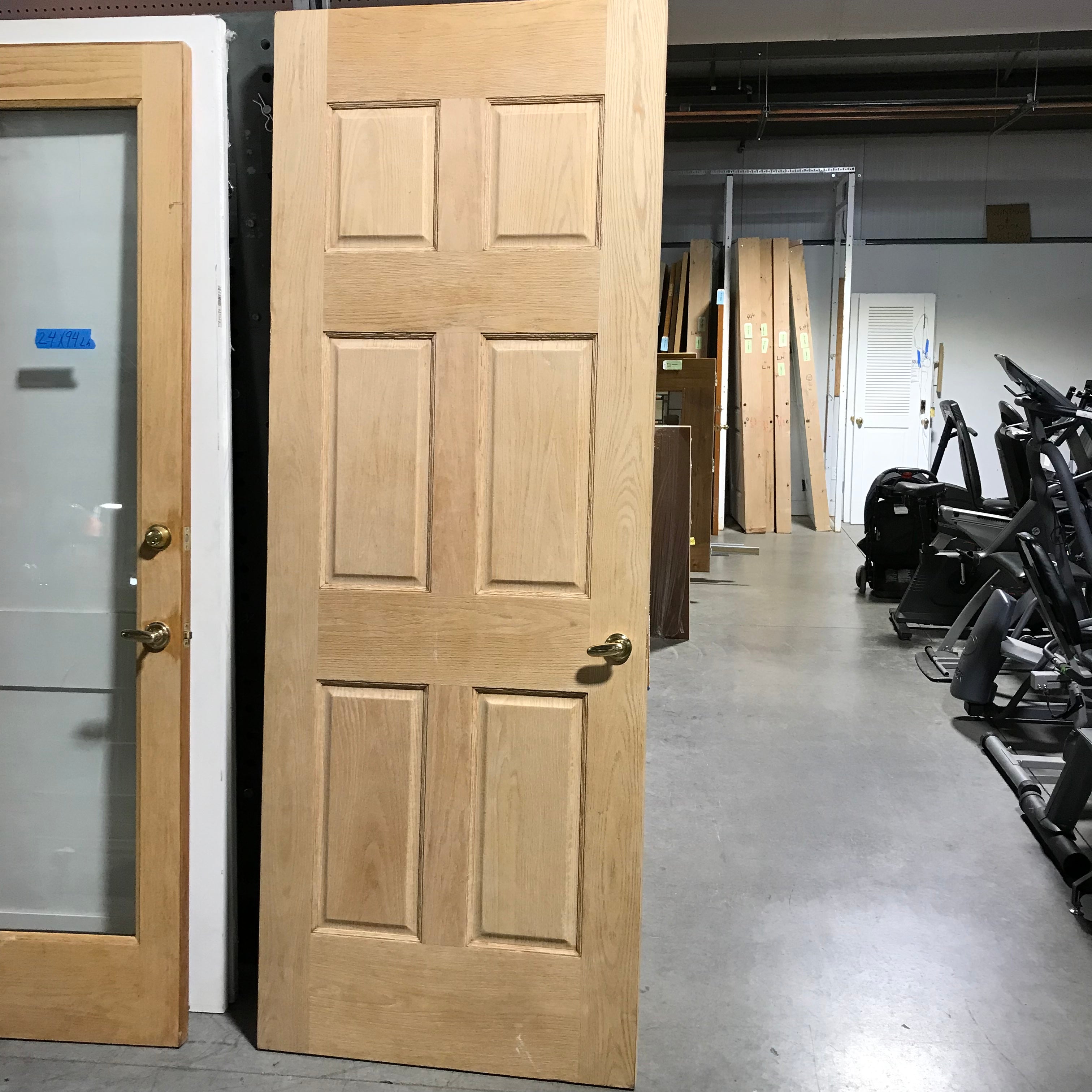 36"x 96"x 1.75" Oak 6 Panel Exterior Door