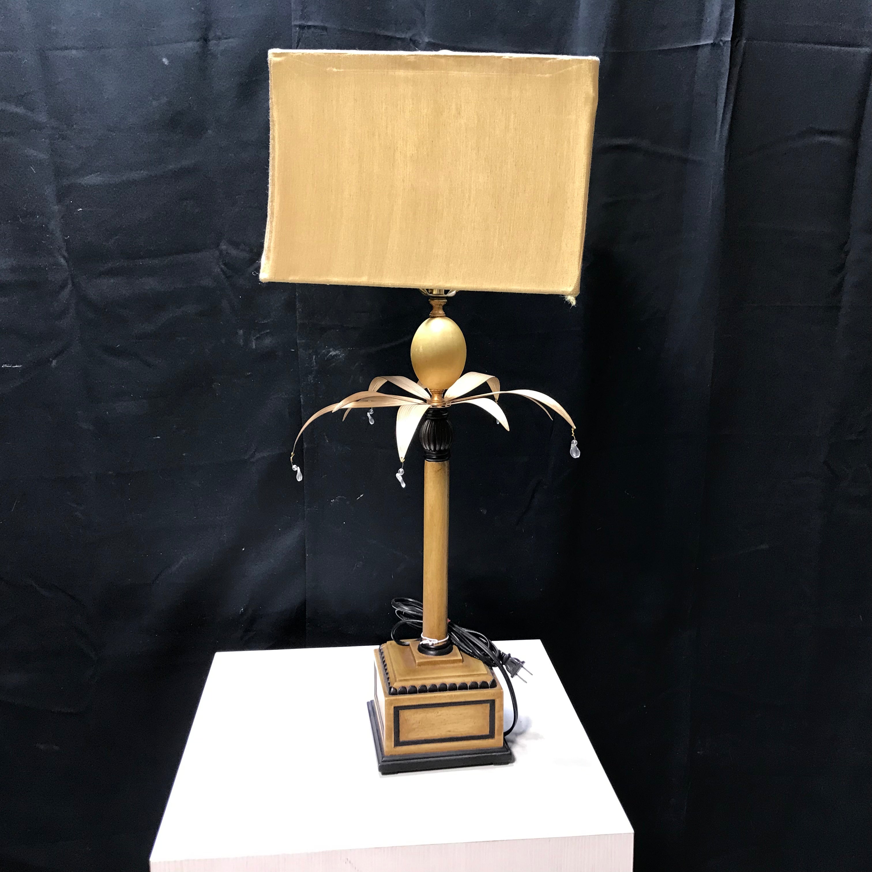 Tan Ceramic Table Lamp With Shade 32" Tall