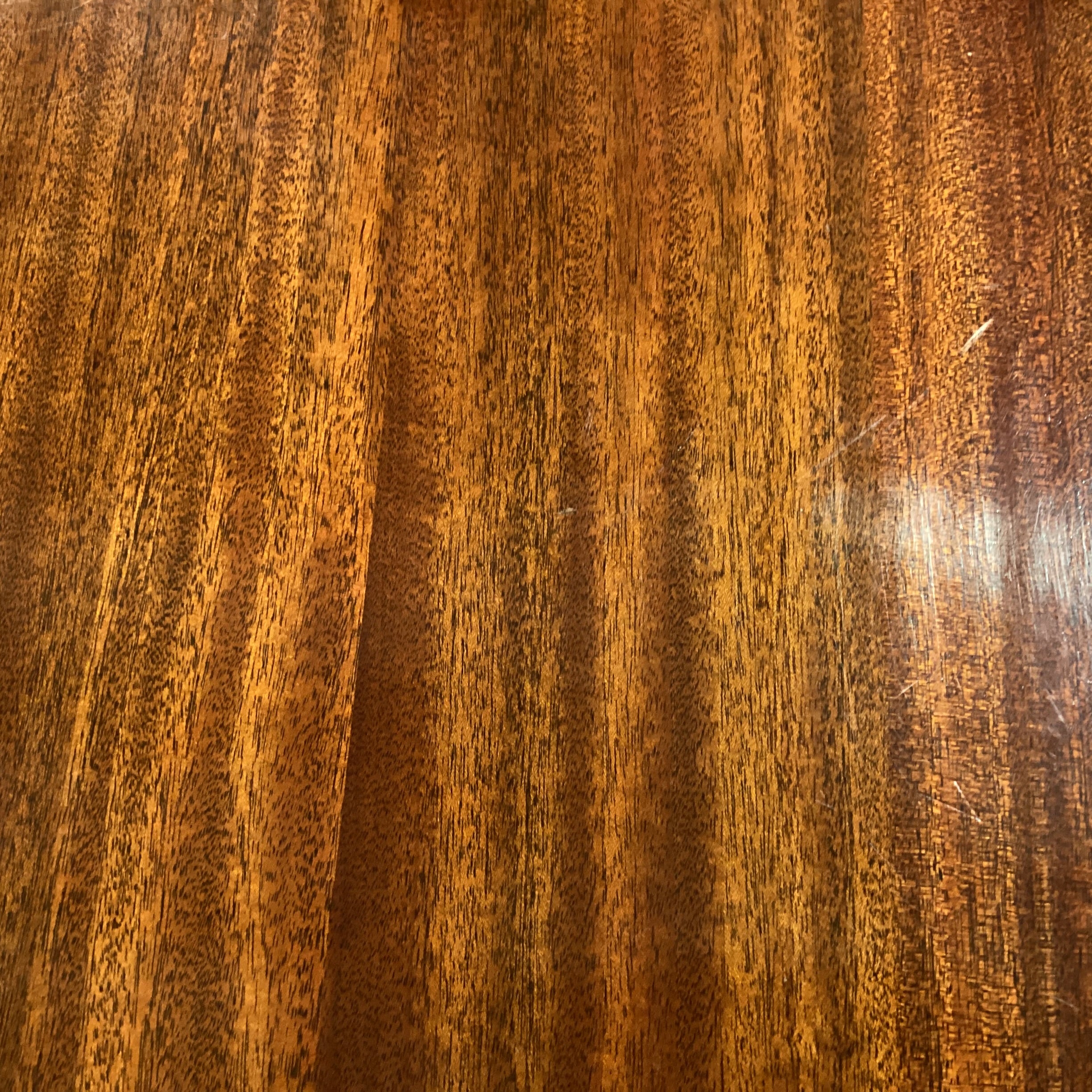 Ribbon Mahogany with Pedestal Round Dining Table 68" Diameter x 30"