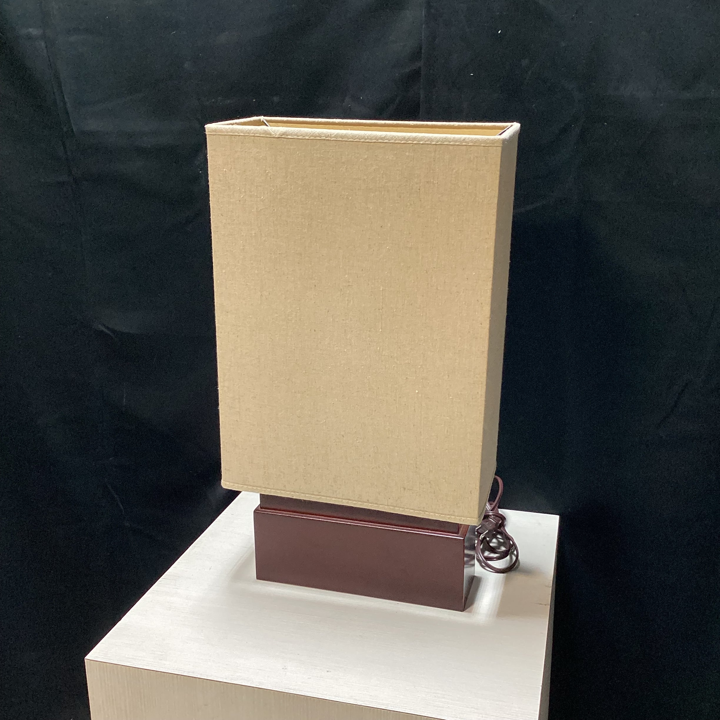 Modern Rectangle Table Lamp With Matching Shade 7" x 13" x 23"
