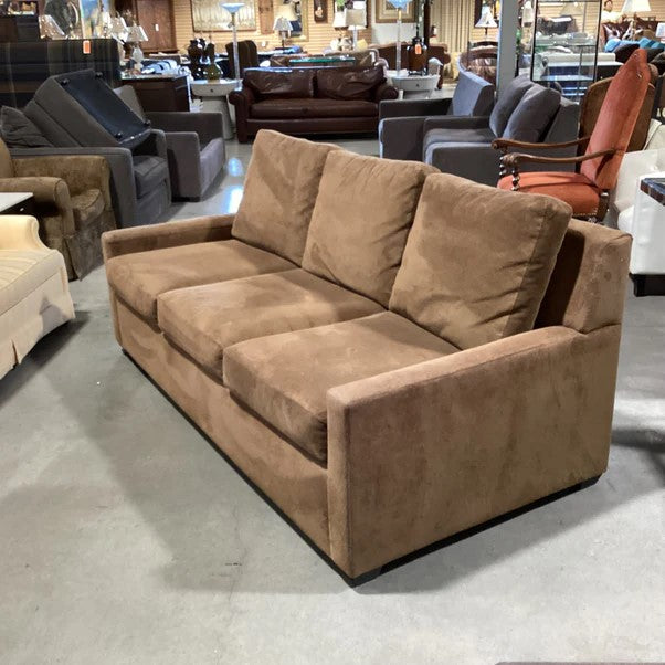 Brown 3 Seat & Track Arm Sofa 84"x 40" x33.5"