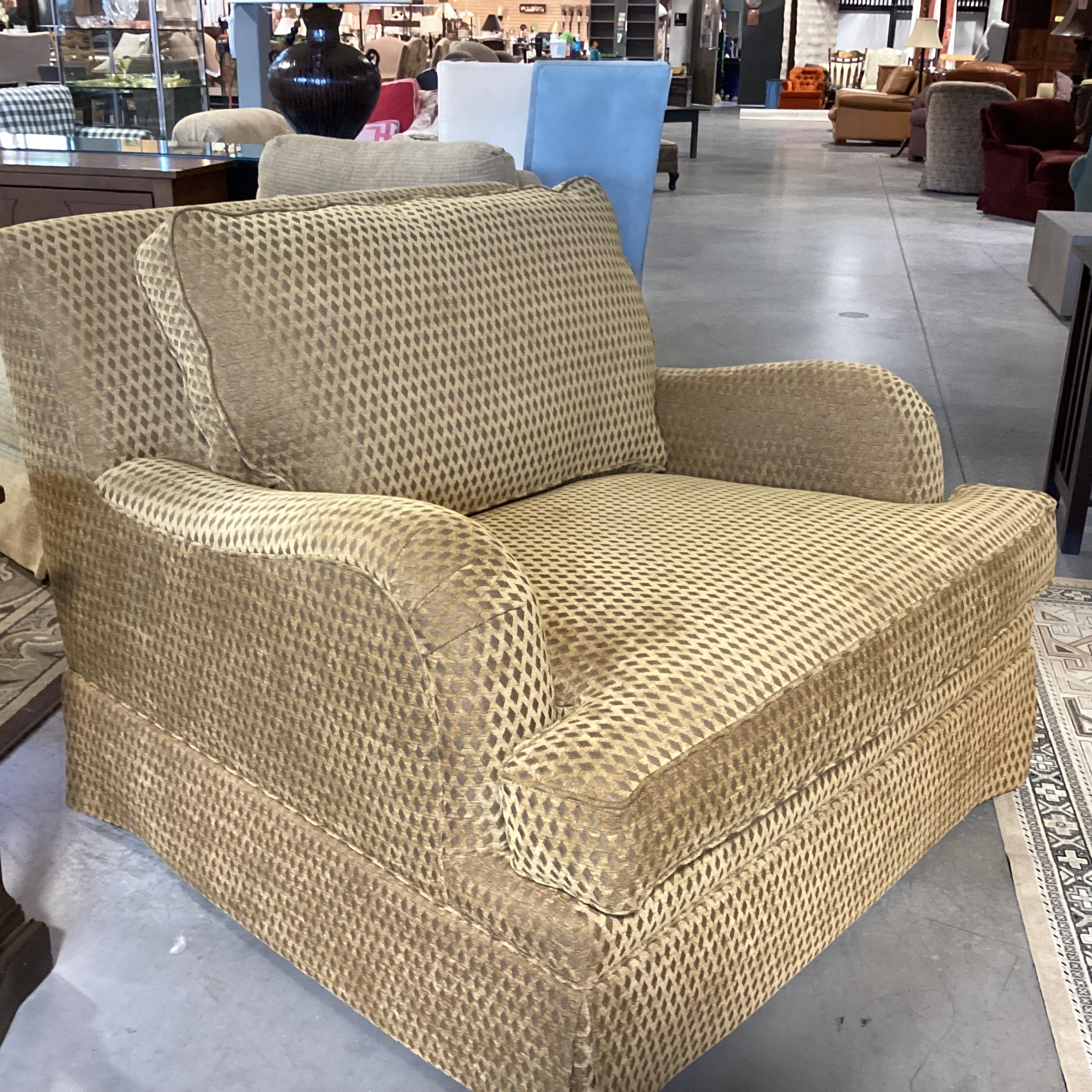 Hancock & Moore Golden Chenille Diamond Woven Down Mix Oversized Chair 46"x 45"x 35"
