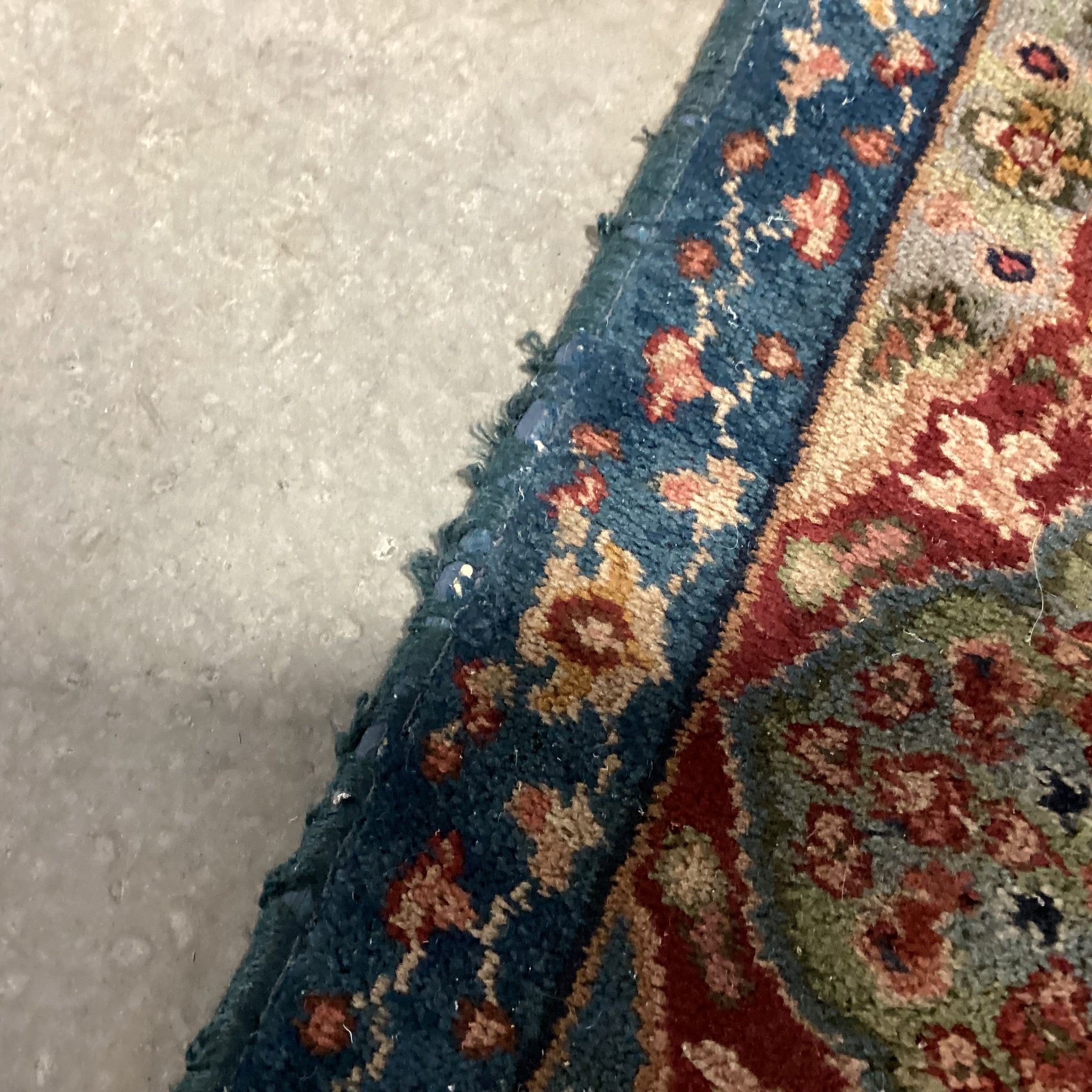 Karastan Samovar Teawash Tan Red Blue Green Wool Rug 5'9"x 9'