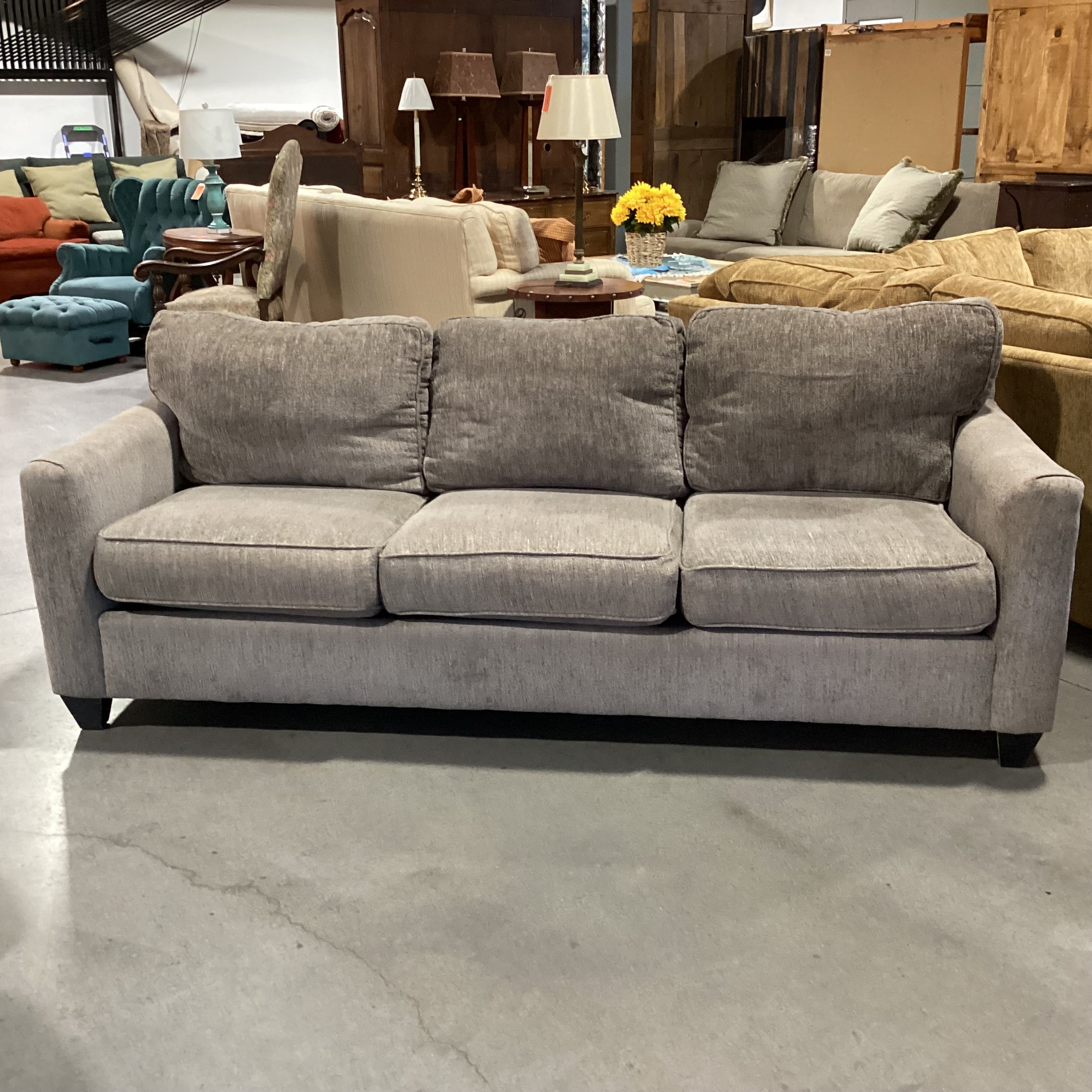 Colorado Style Home Furnishings Taupe Grey Woven Sofa 89"x 37"x 31"