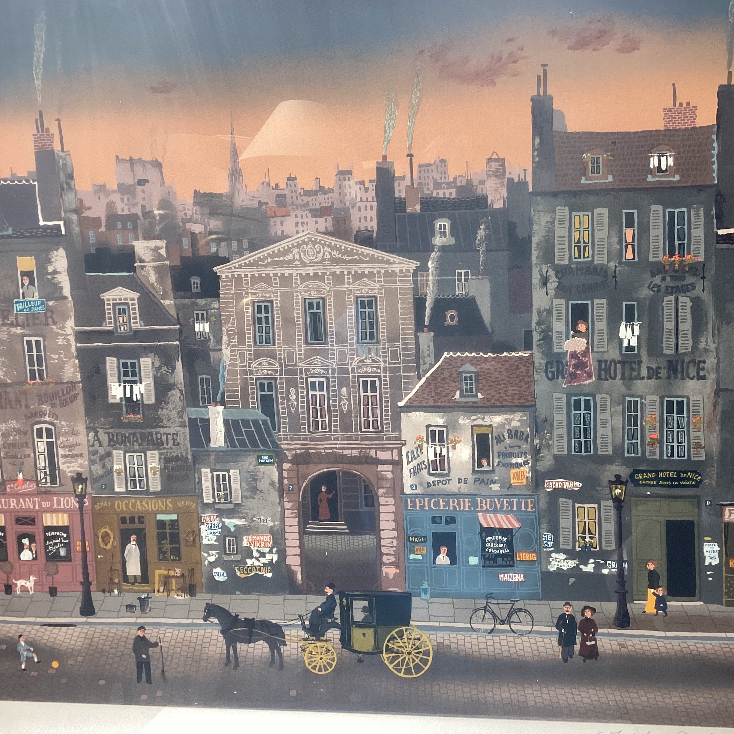 Michel Delacroix Pencil Signed "Crepuscule" Limited Edition Lithograph Print 33.5" x 30"