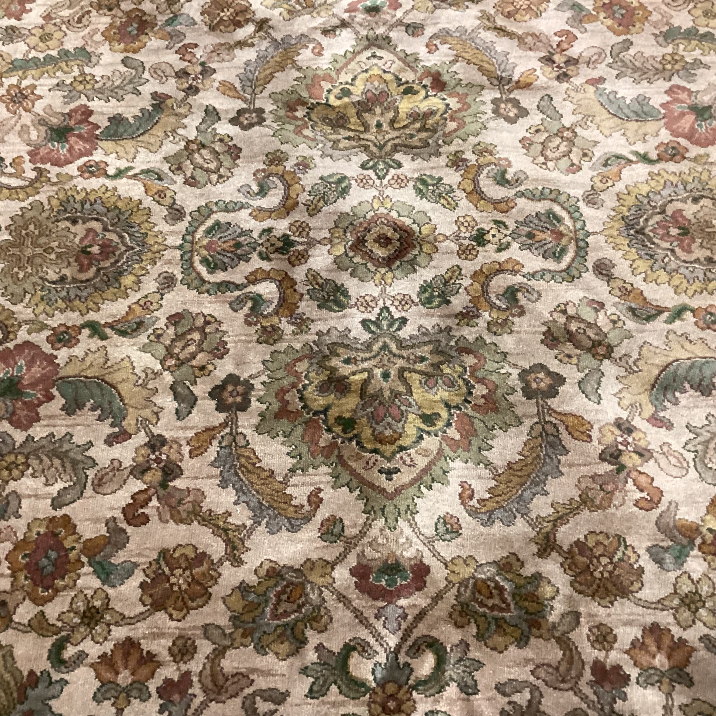 Karastan Samovar Teawash Gold Olive Rust Woven Wool Rug 8'8"x 10'