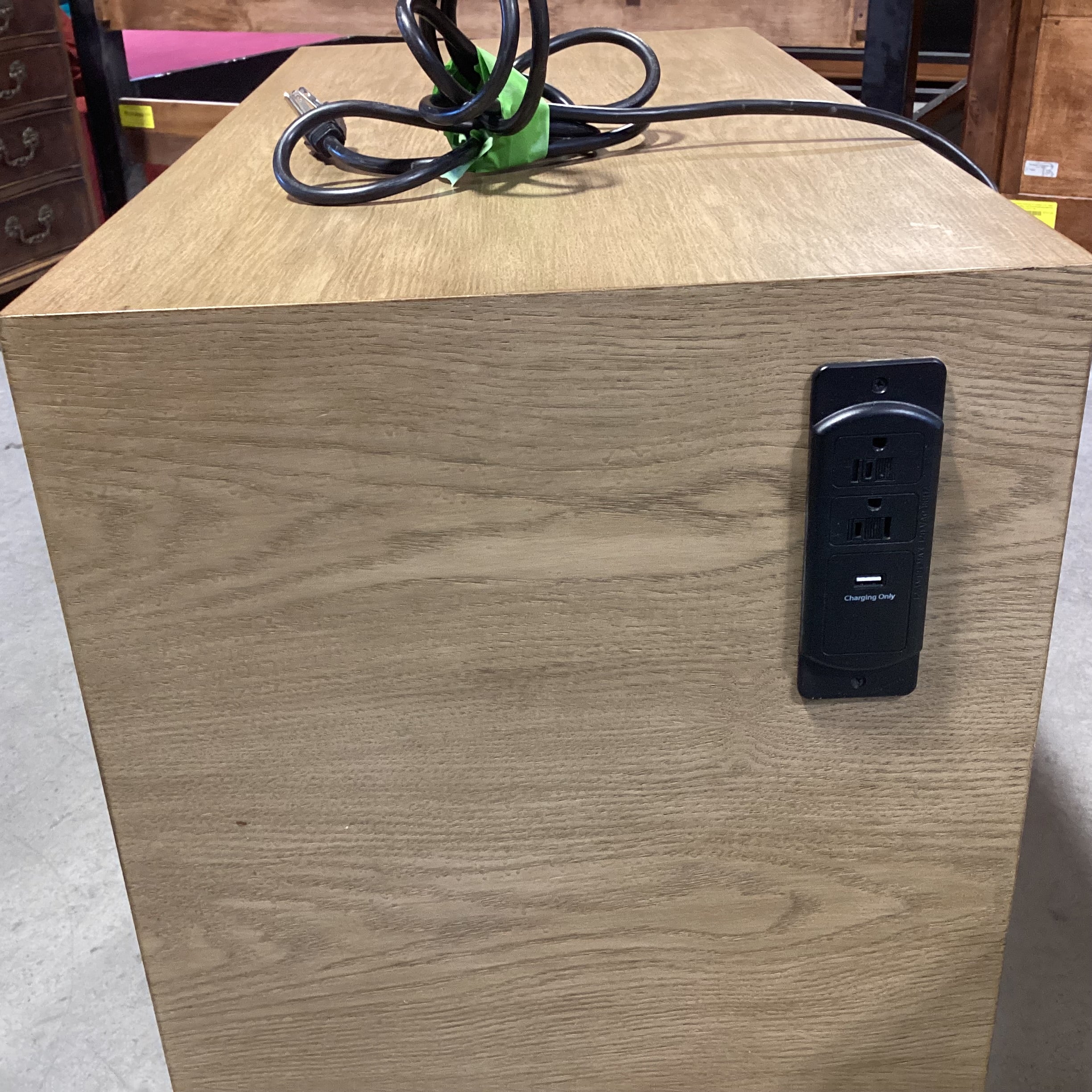 Bryan Ashley Light Finish Oak With Nickle & Leather Pulls 3 Drawer Chest 36"x 19"x 30"