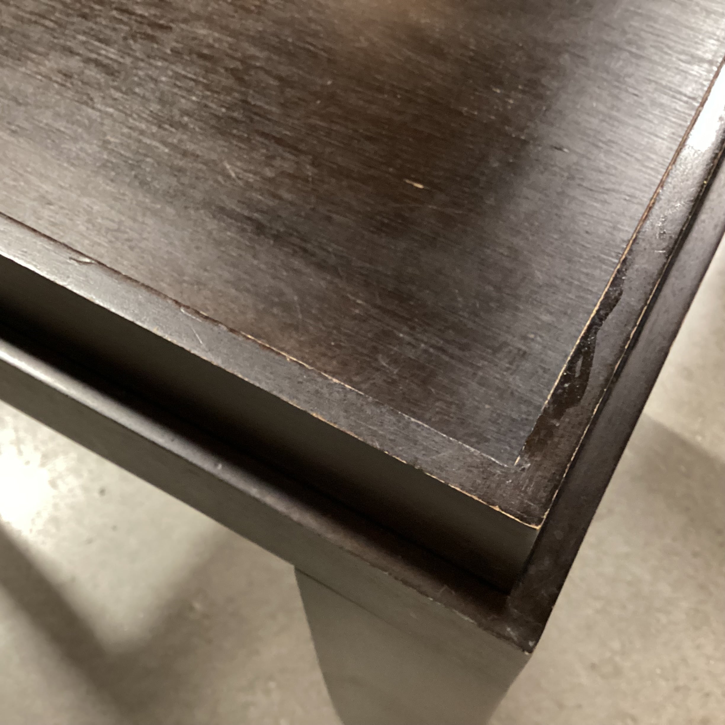 Dark Finish Wood Tray Top End Table 24"x 17"x 24.5"