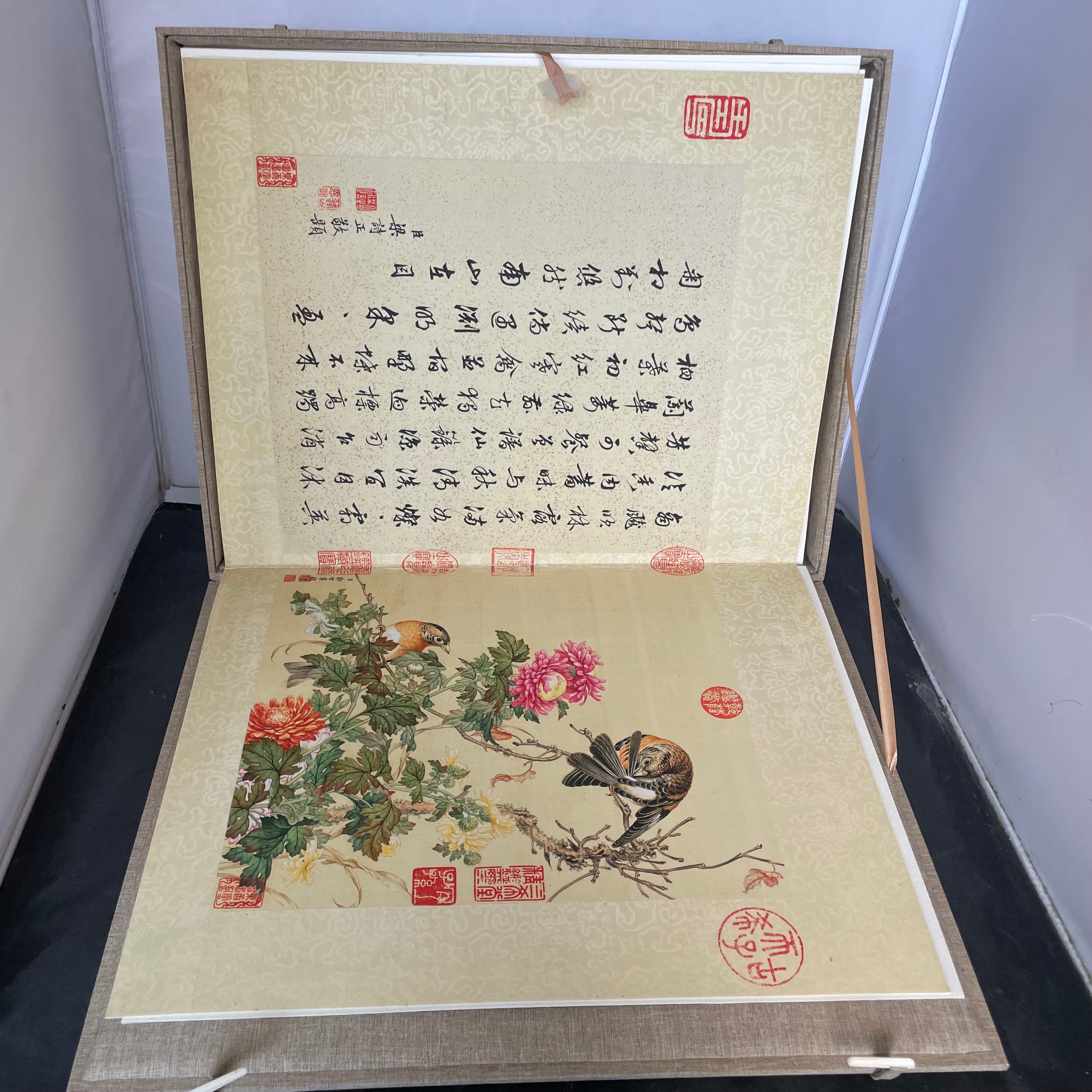 Set of 10 Lang Shining Birds and Flowers Eternal Spring Art Prints by Giuseppe Castiglione in Box