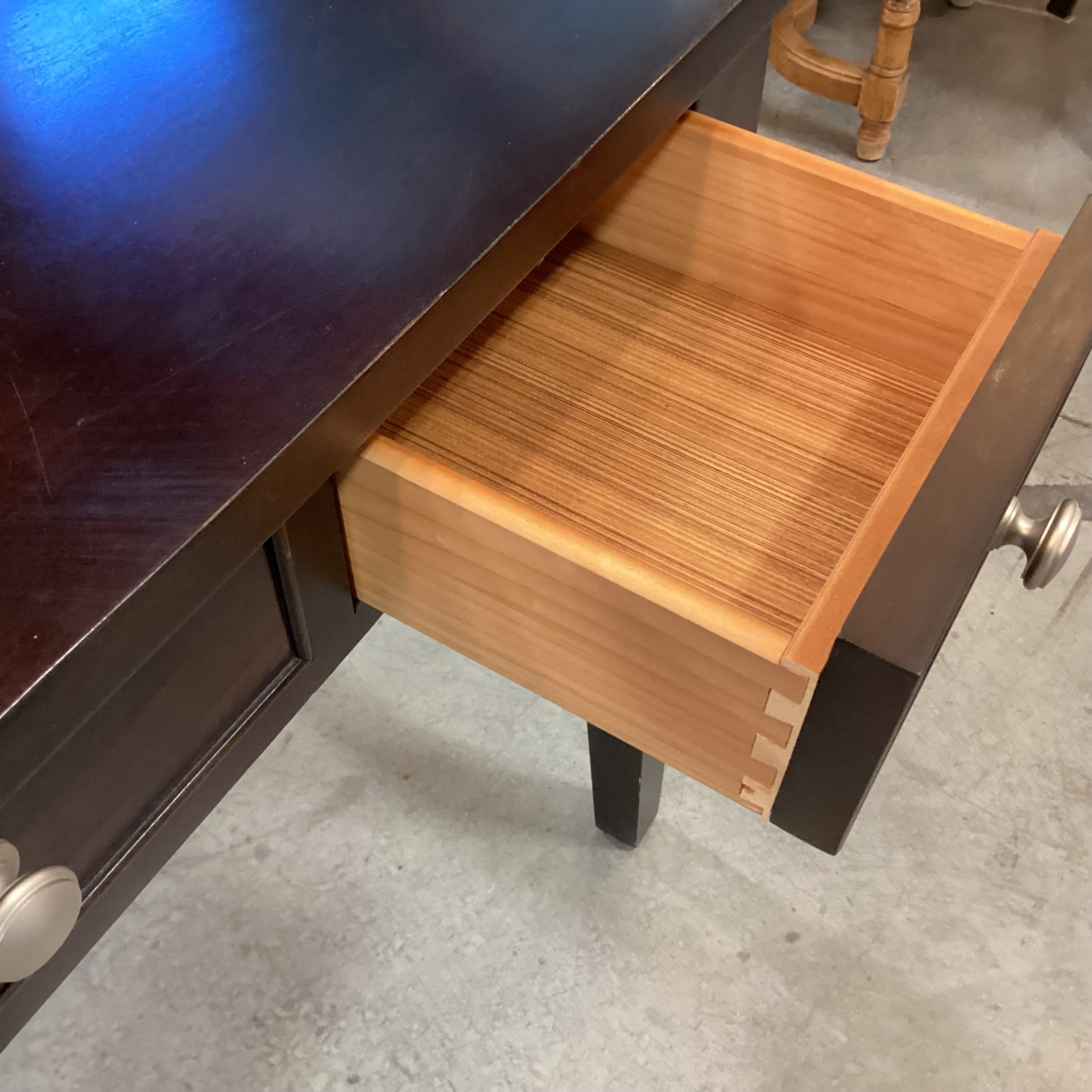 Winners Only Dark Finish Wood 3 Drawer Desk 54"x 24"x 30.5"