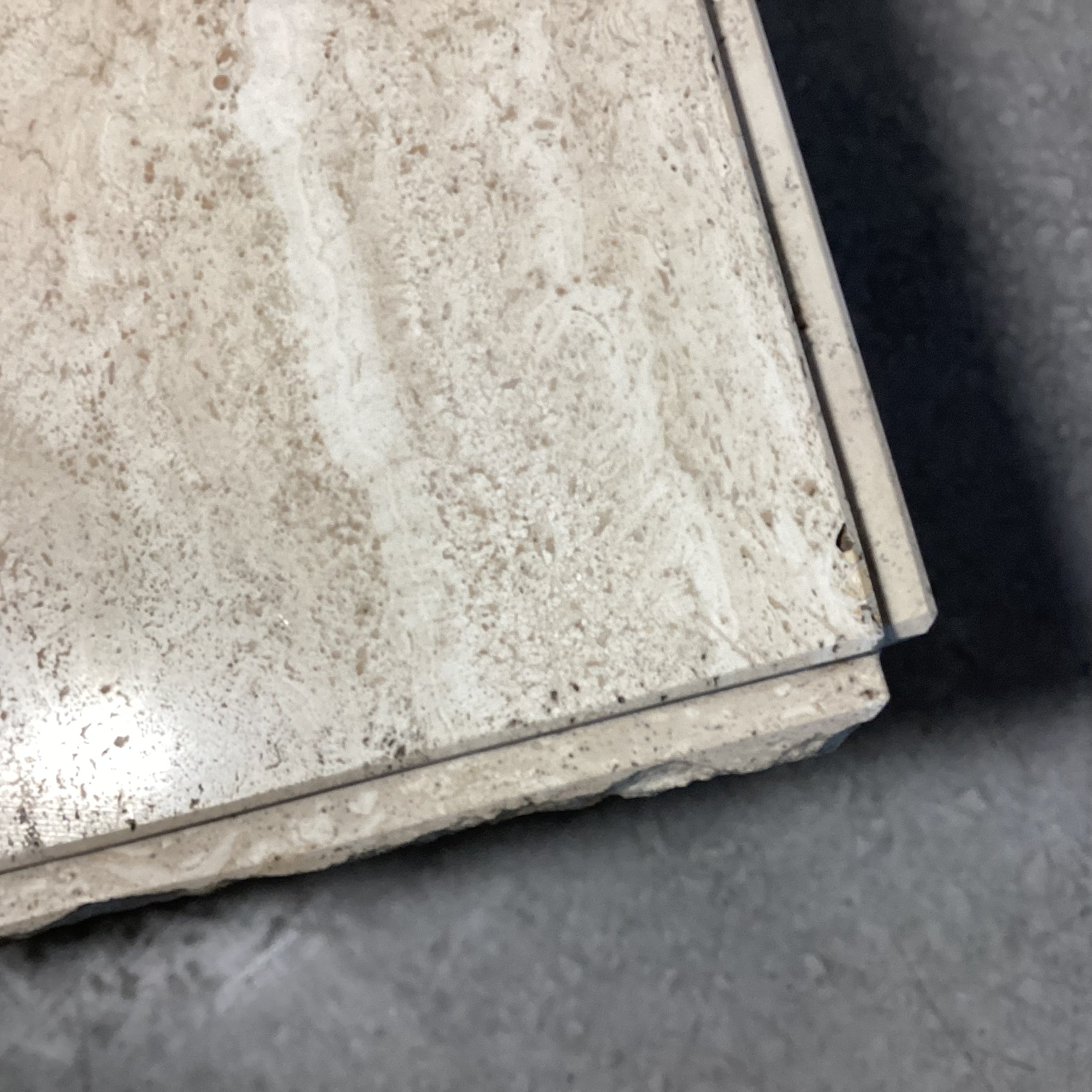 Travertine Rough Stacked & Polished Cube End Table 22"x 22"x 20"