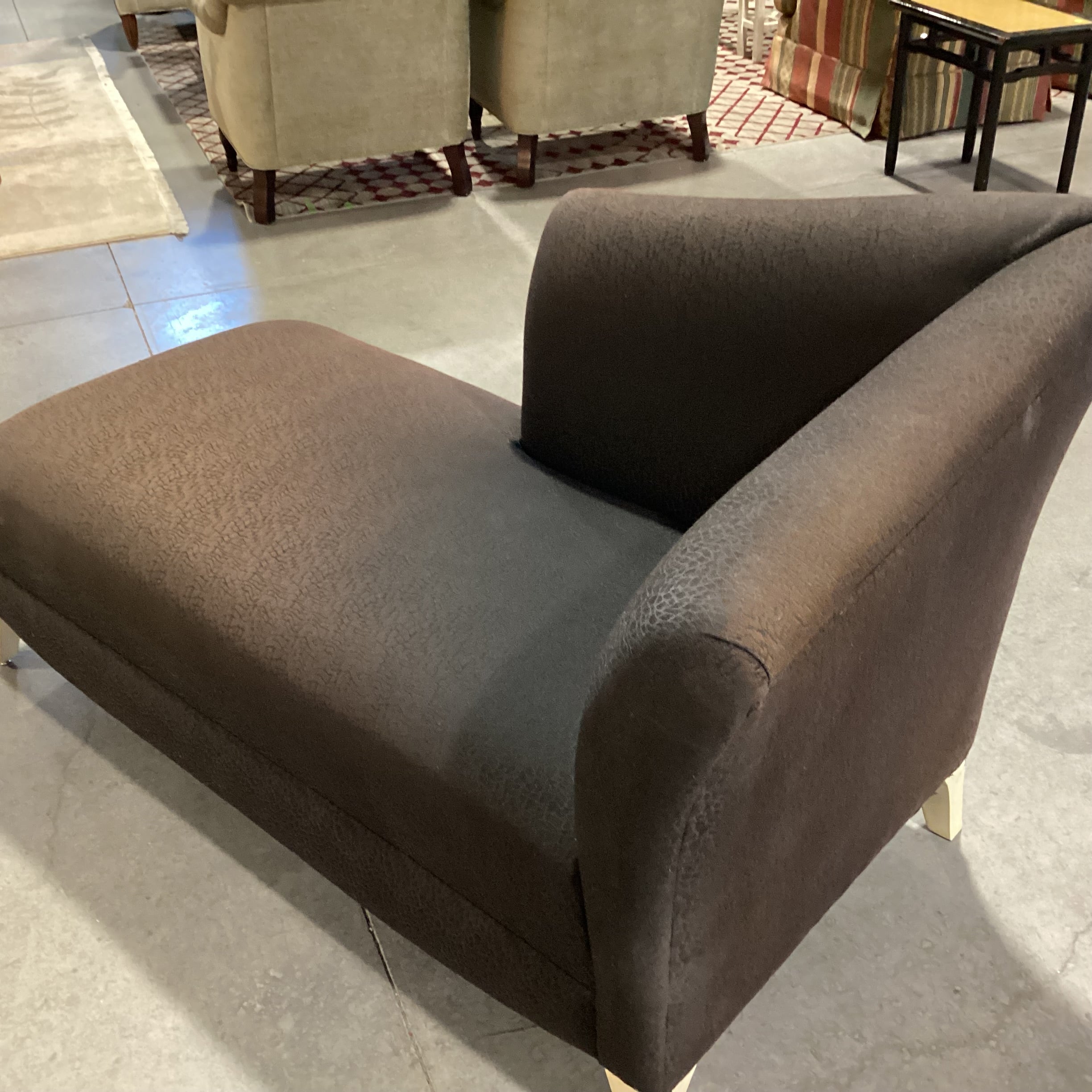 Textured Brown Modern Chaise Lounge Sofa 62"x 35"x 36"