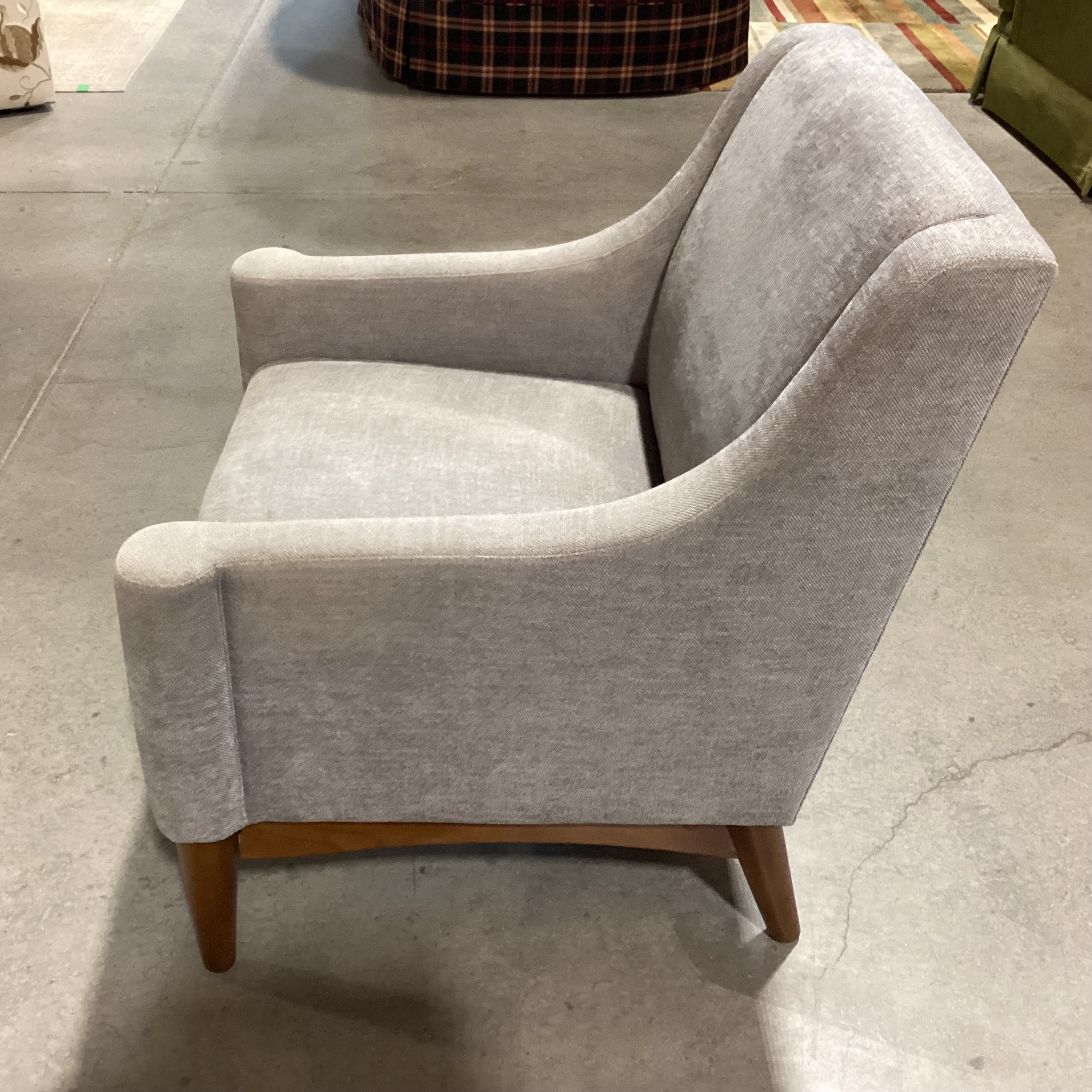 Hulala Home Grey Woven & Wood Slope Arm Chair 29"x 29"x 35"