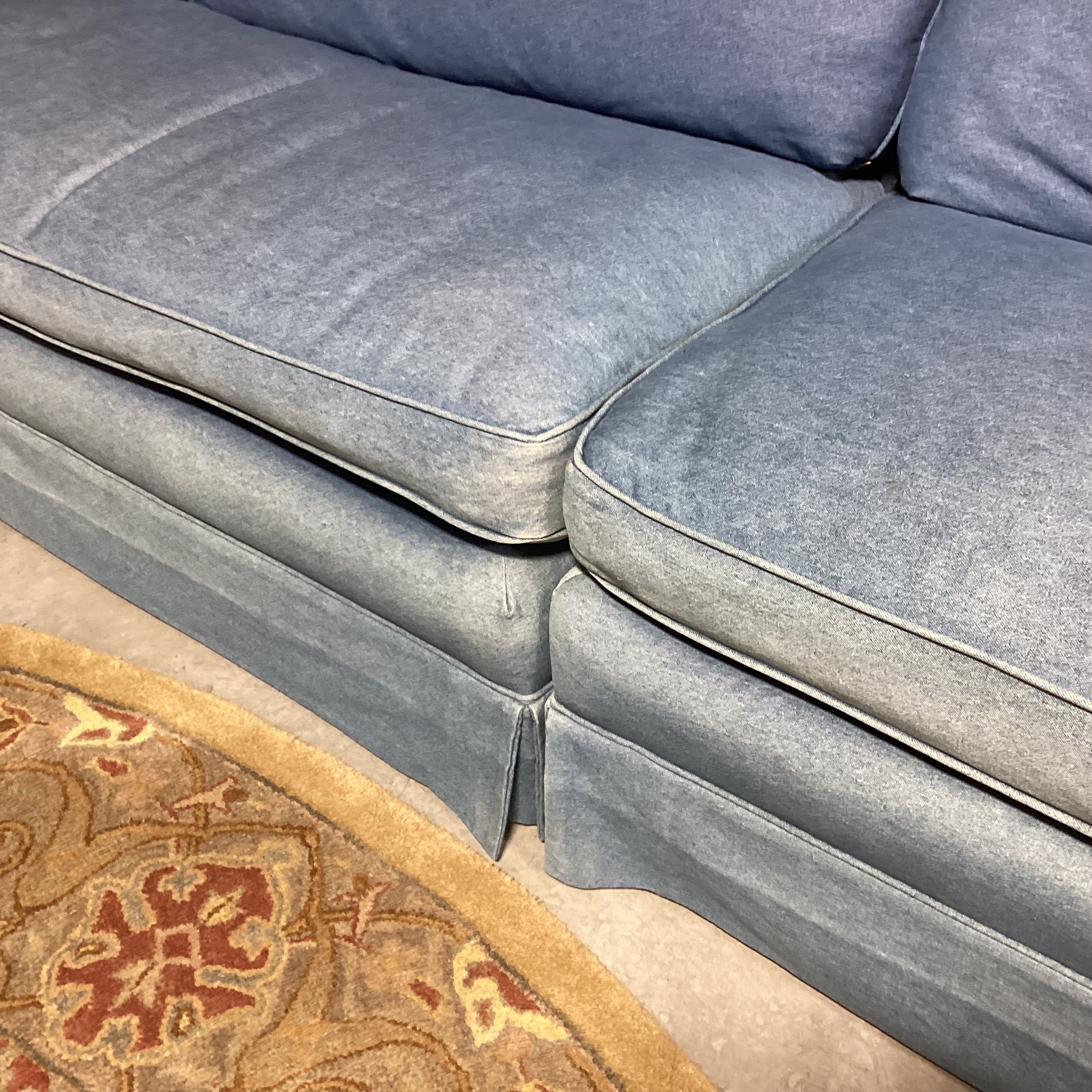 Custom Denim Down Mix 2 Piece Sectional 163"x 36"x 30"