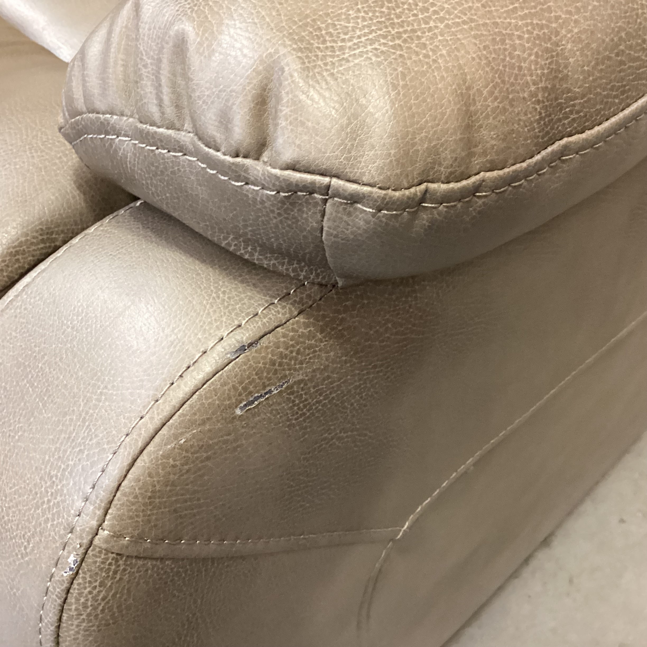 Recpro Taupe Faux Leather Swivel Rock Recliner Chair 31"x 36"x 38"