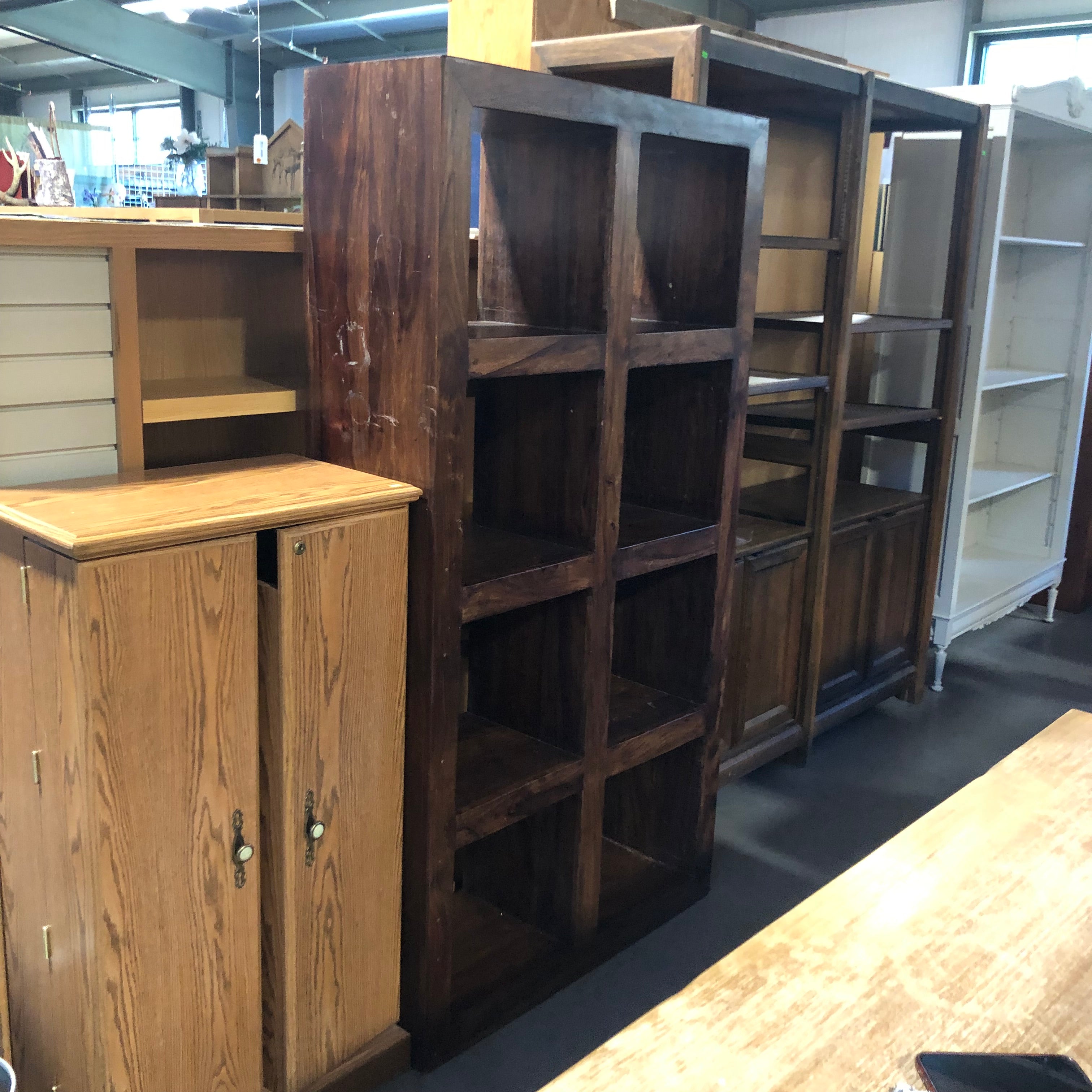 Dark Finish Wood Book Shelf 36.5"x 14"x 70"