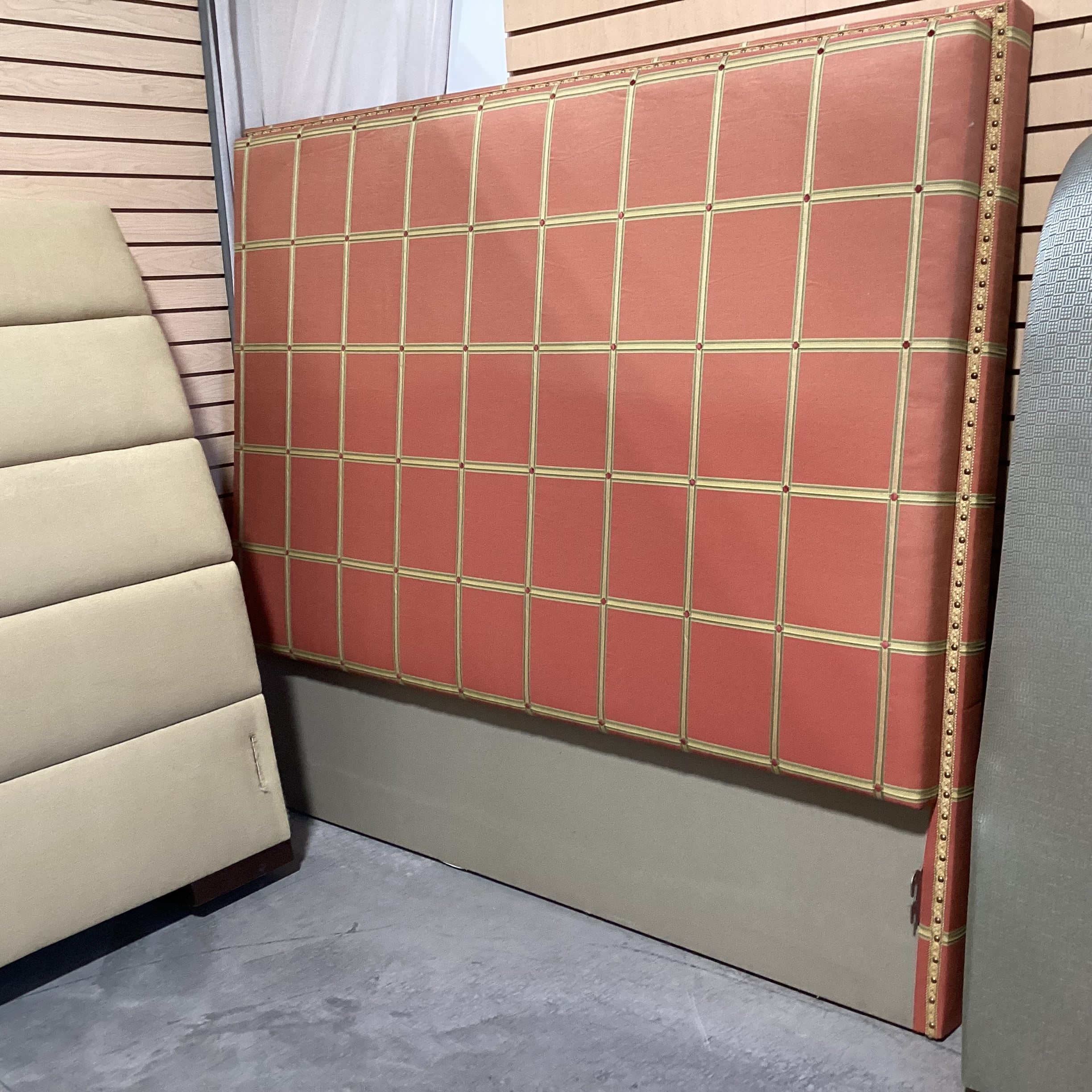 QUEEN or CAL KING Orange Gold Green Lattice Custom Headboard 74"x 65"