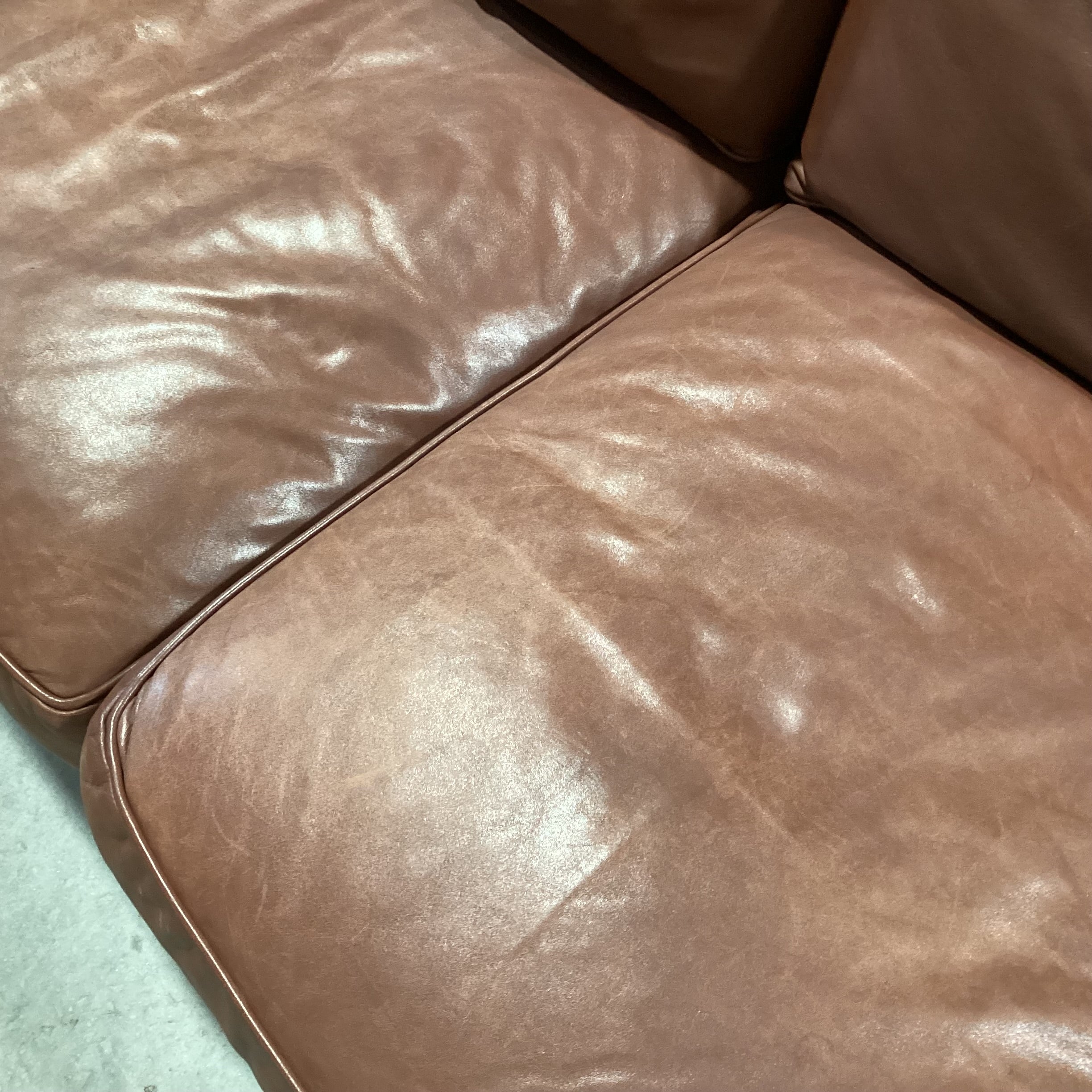 Hancock & Moore Brown Leather Down Mix Sofa 89"x 39"x 35"