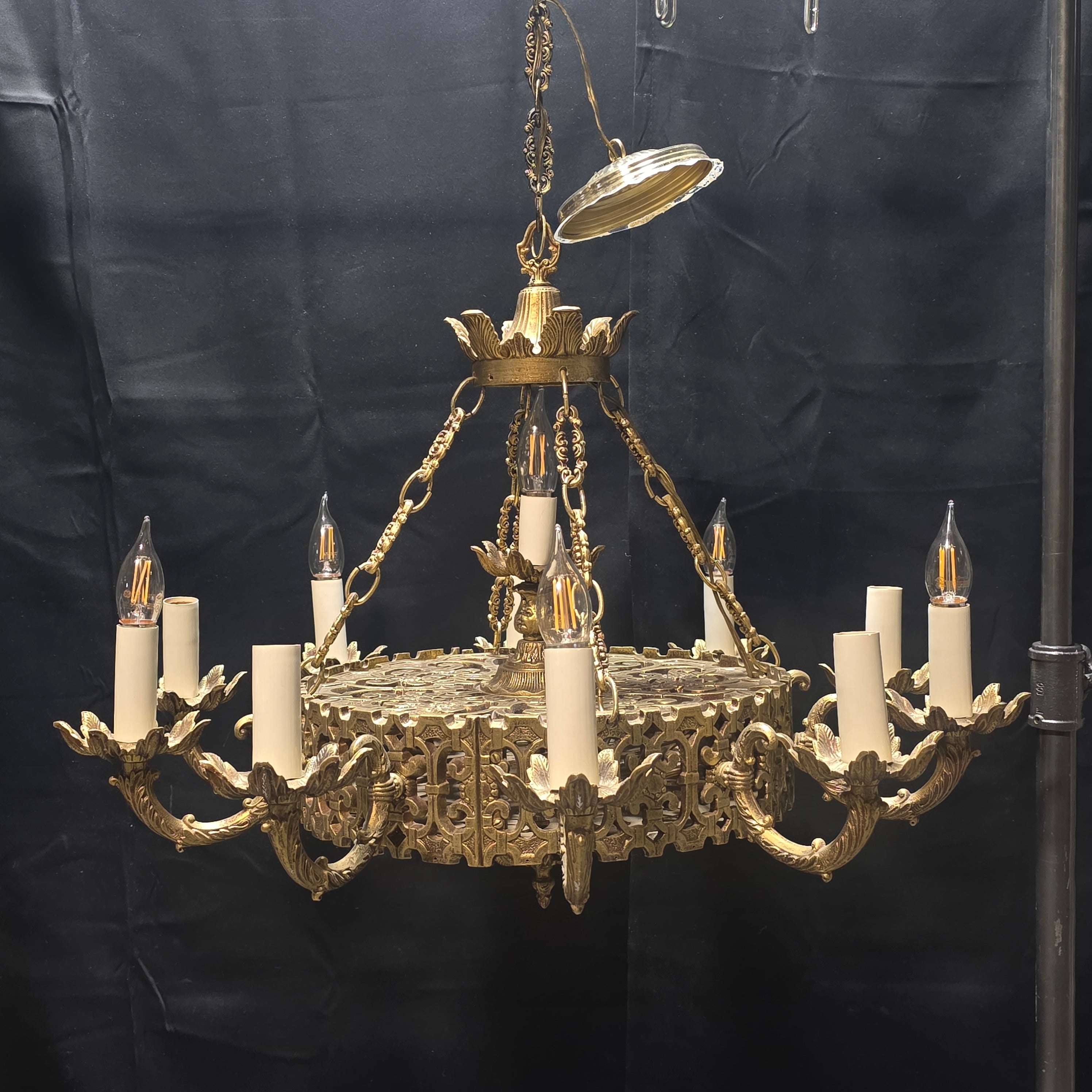 Mid Century Ornate French Tiered Chandelier 31"x18.5"