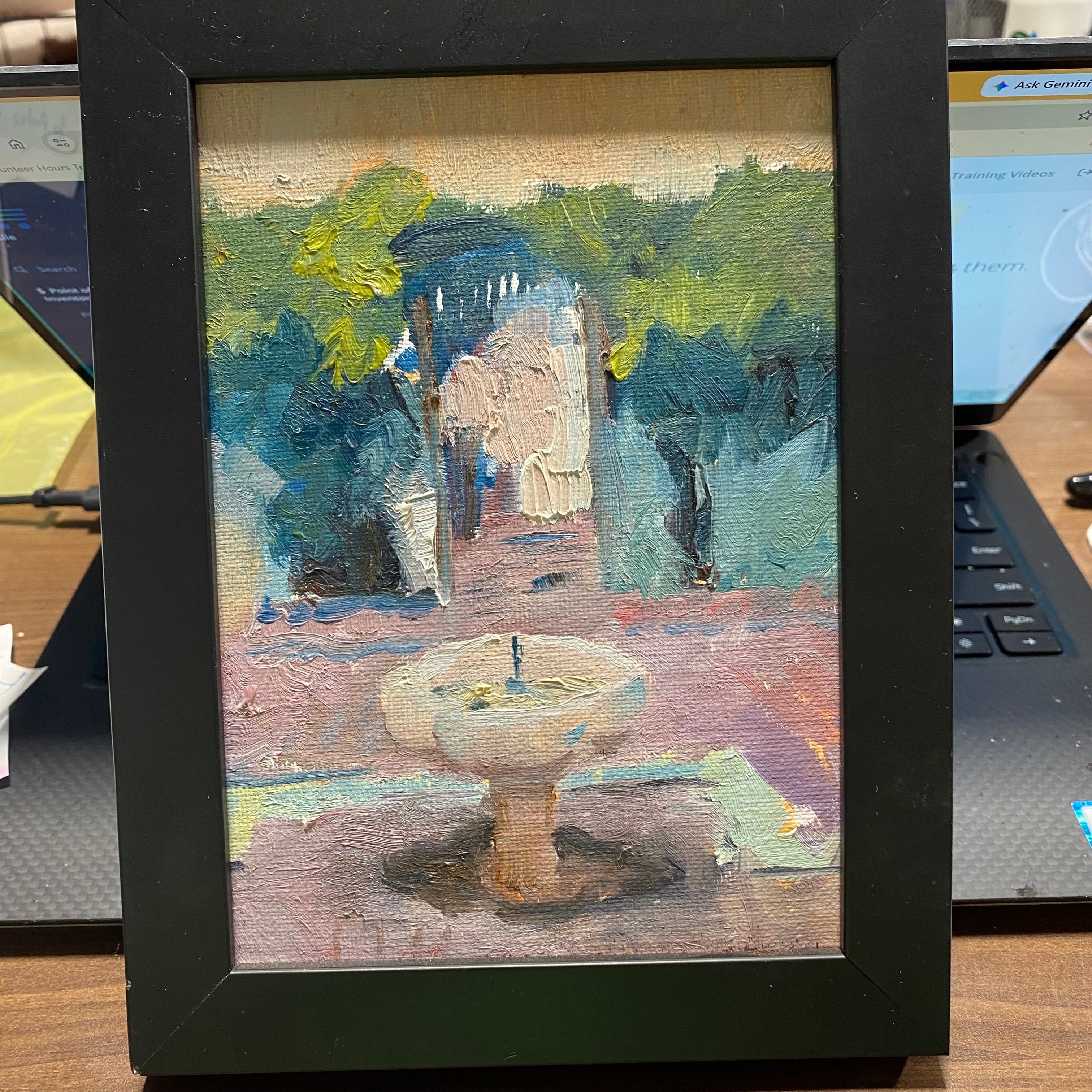 Impressionist Oil Painting Copy of "Garden at Casa Sorolla" 6"x 8"