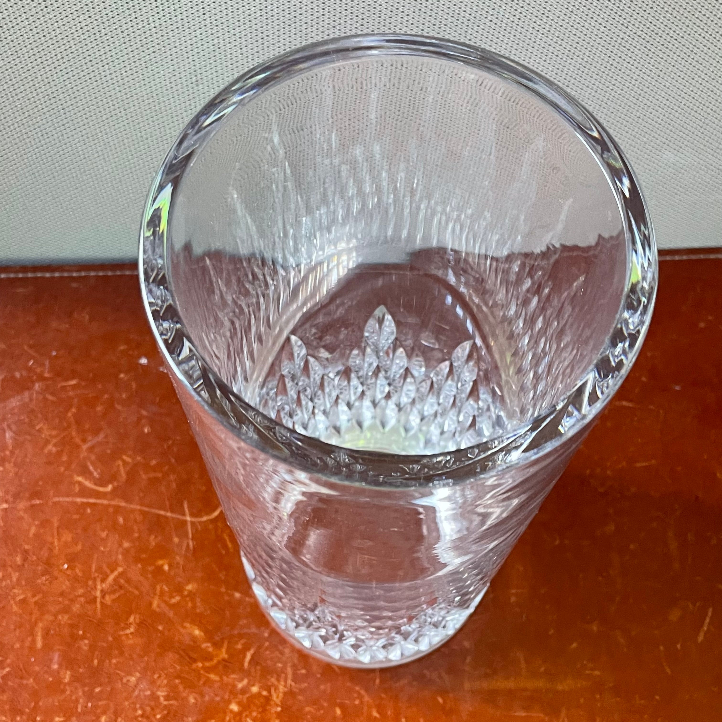 Baccarat for Tiffany & Co. Lead Crystal "Nemours" Flame Cut Vase, 4.5"x 12"