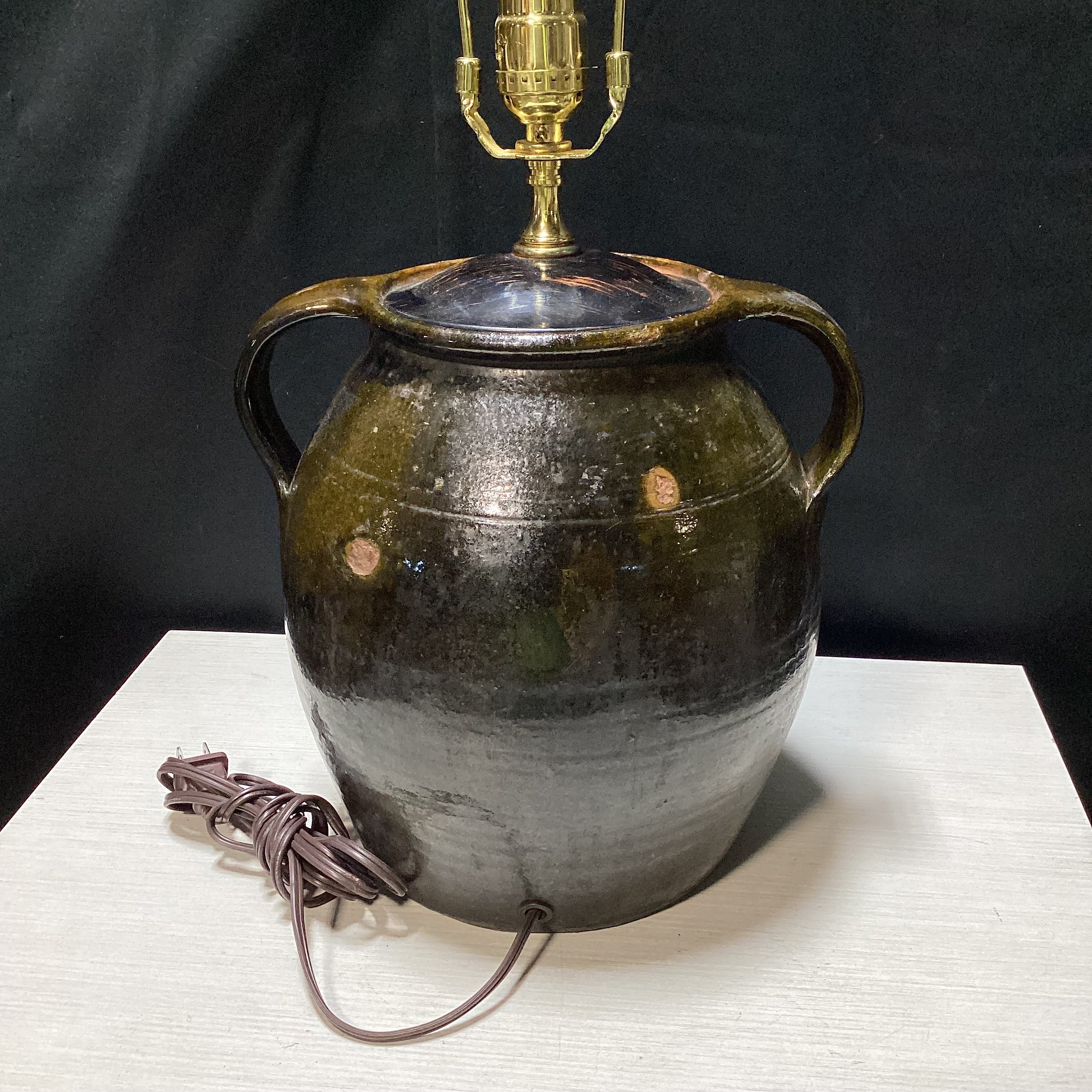 Rustic Pottery Jar Table Lamp 11" x 23.5"