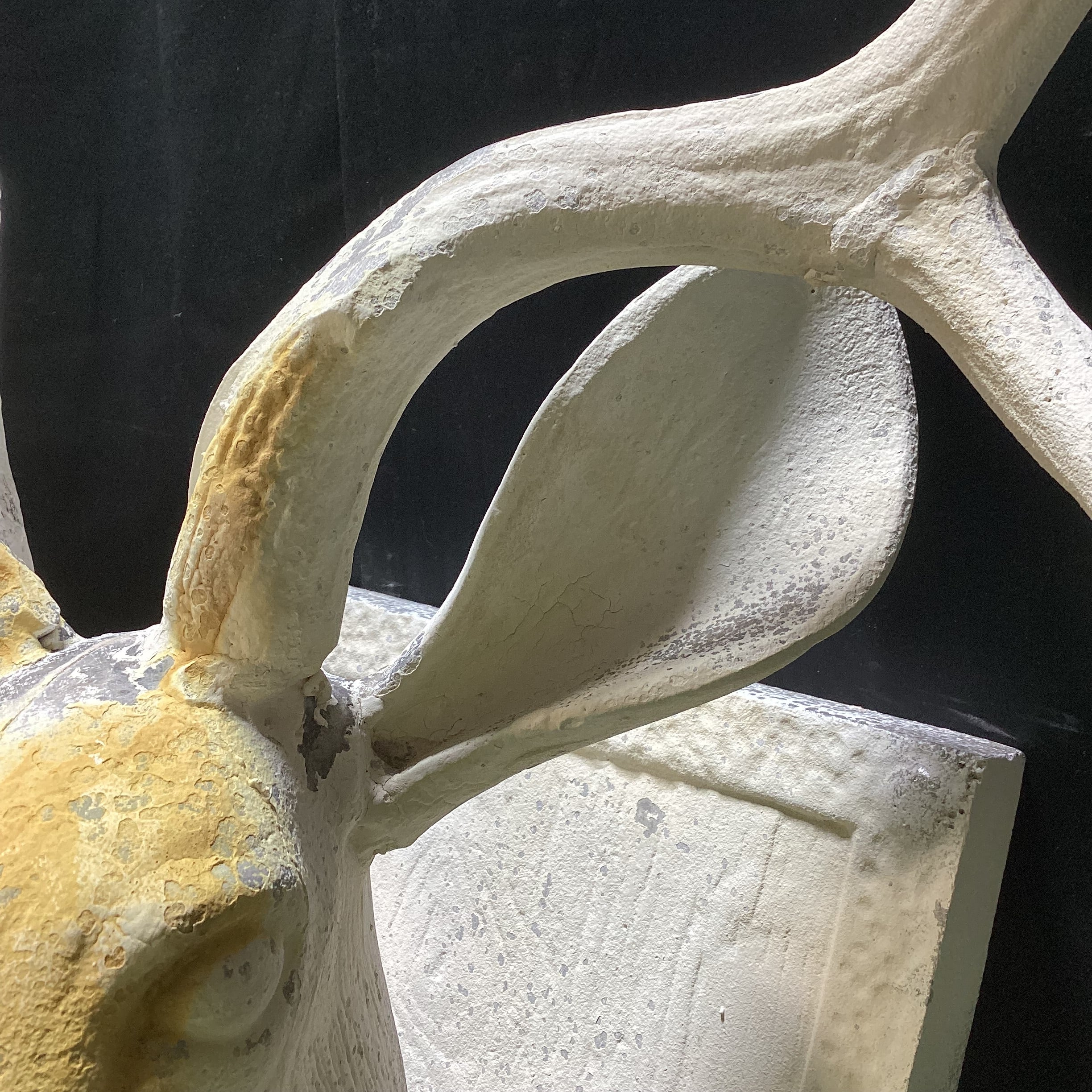 Rustic Shabby Chic Aluminum Cast Of Deer Head On Plaque 28" x 14" x 37"
