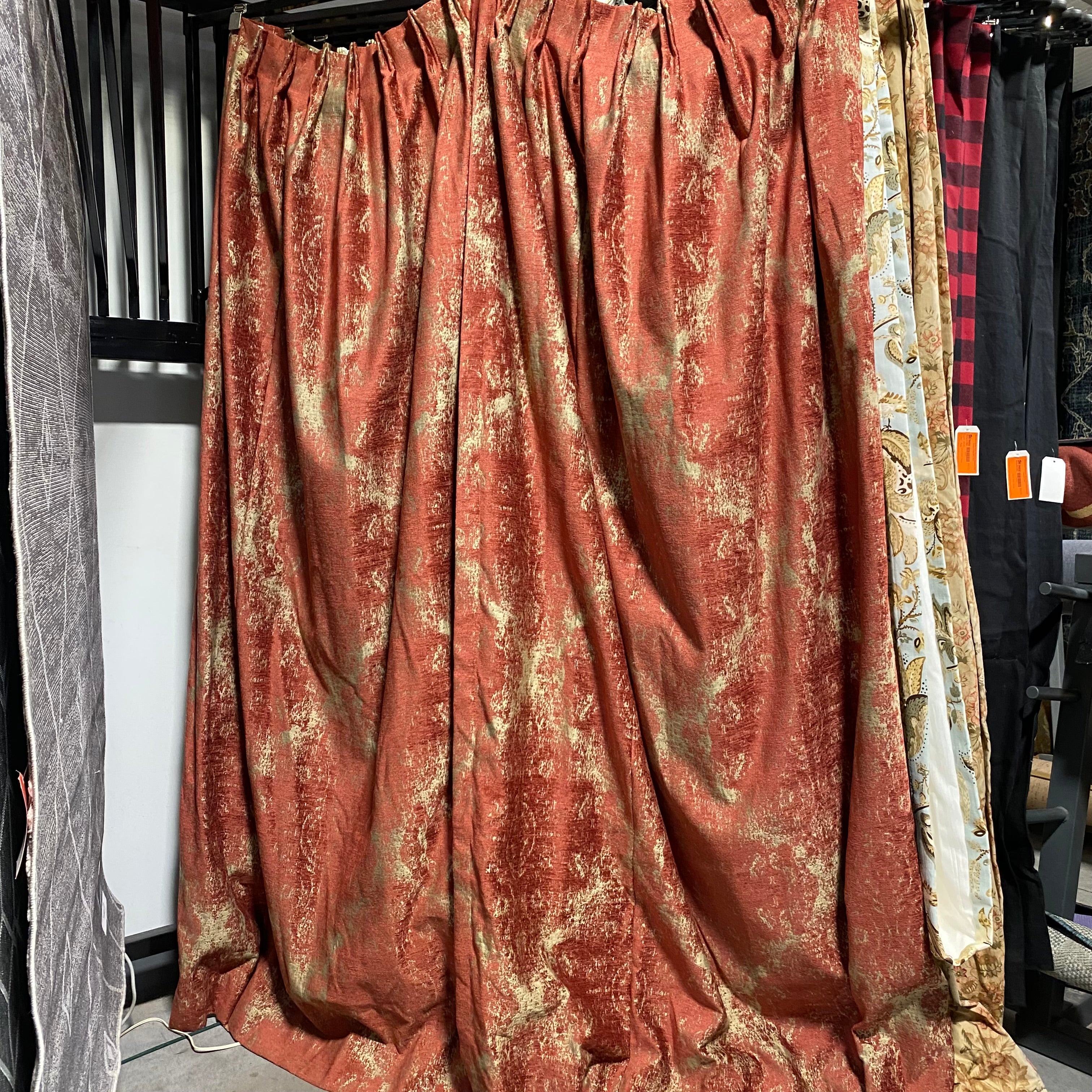 Rust & Gold Insulated Curtain Panel 33"x 100"