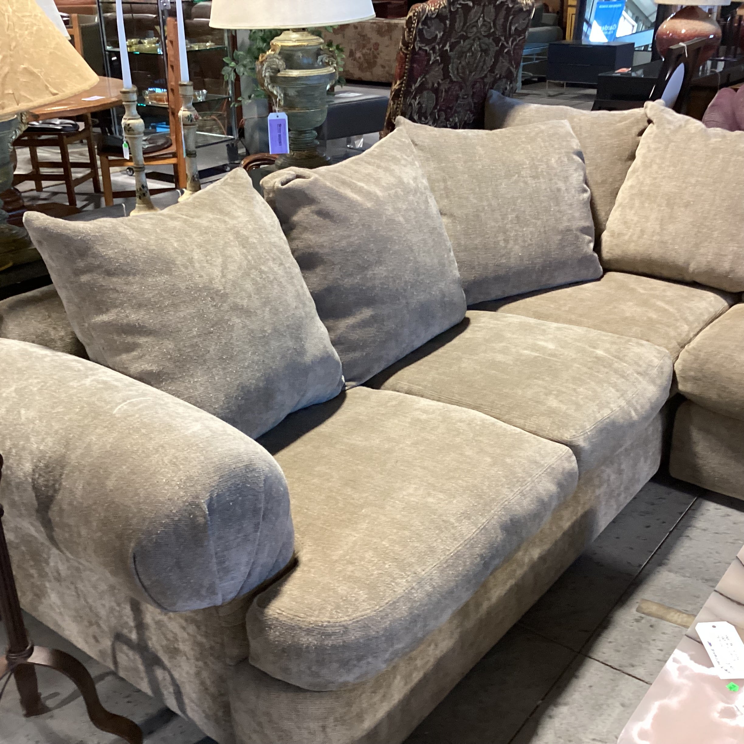 Sage Chenille Woven Down Mix 2 Piece Sectional 102"x 102"x 42"x 30"