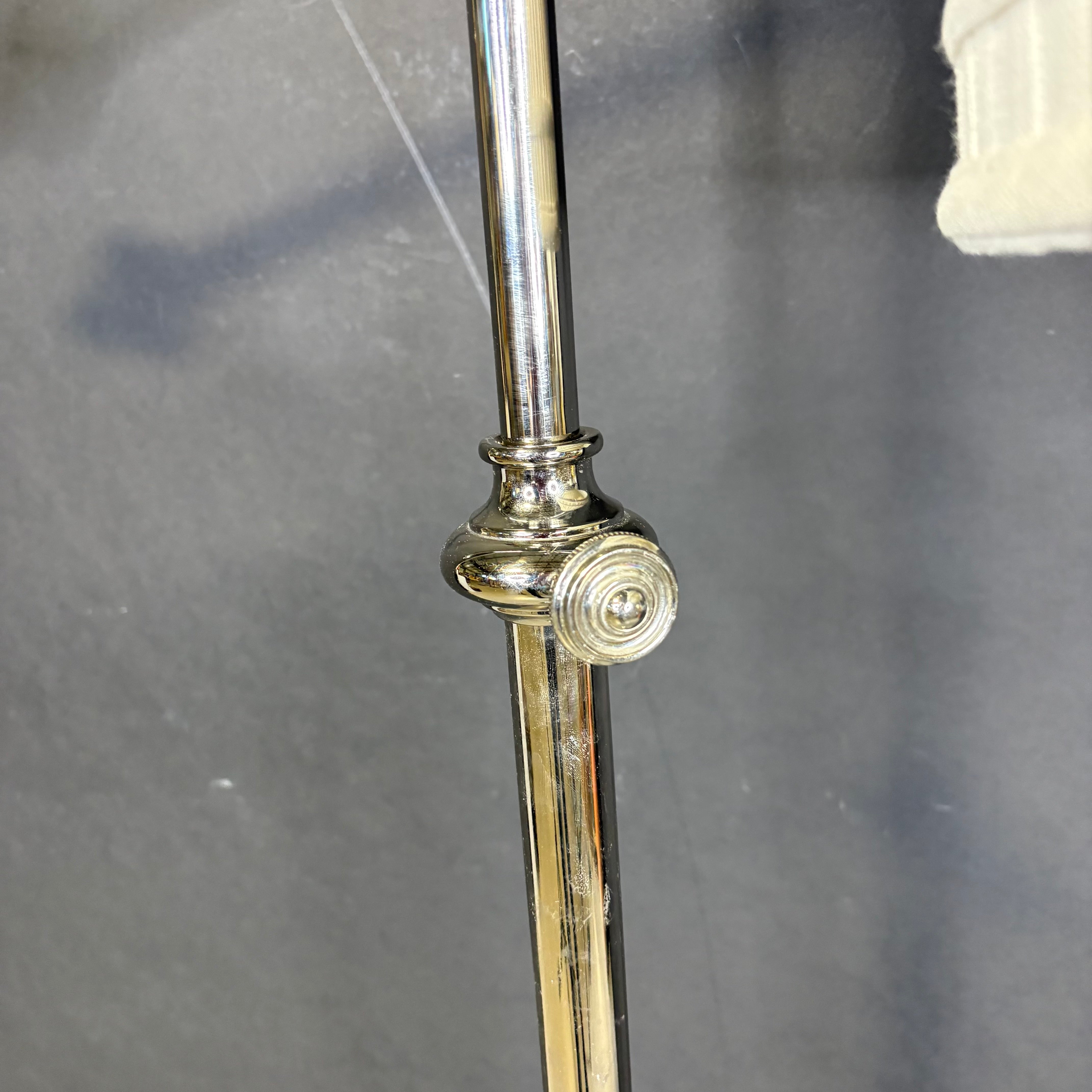 Visual Comfort Pimlico Polished Nickel Height Adjustable Articulating with Shade Floor Lamp