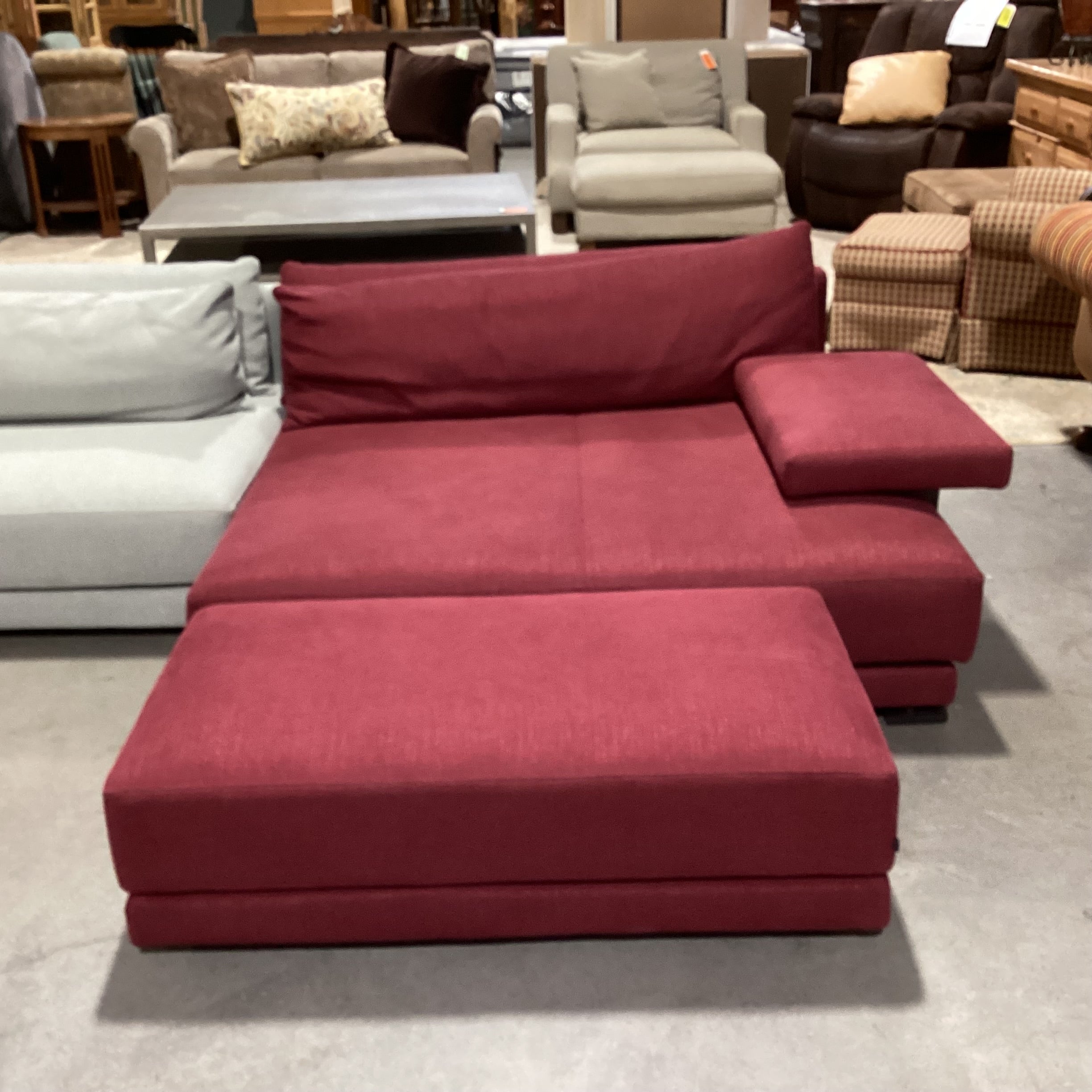 Poliform Cranberry & Dove Grey Woven Modern Italian 6 Piece Sectional 236"x 59"x 45"x 24"