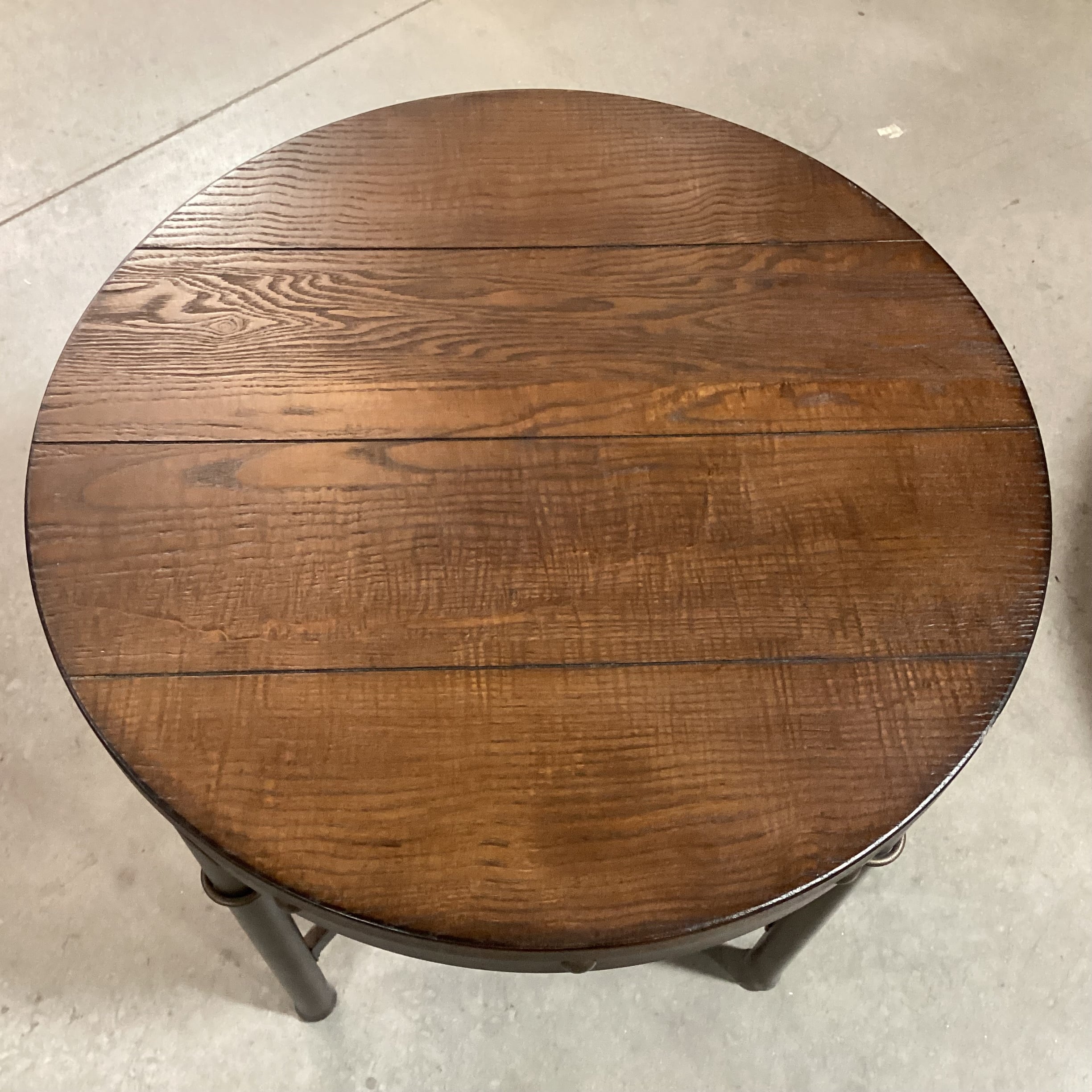 Ashley Furniture Round Wood & Iron End Table 24" Diameter x 23"
