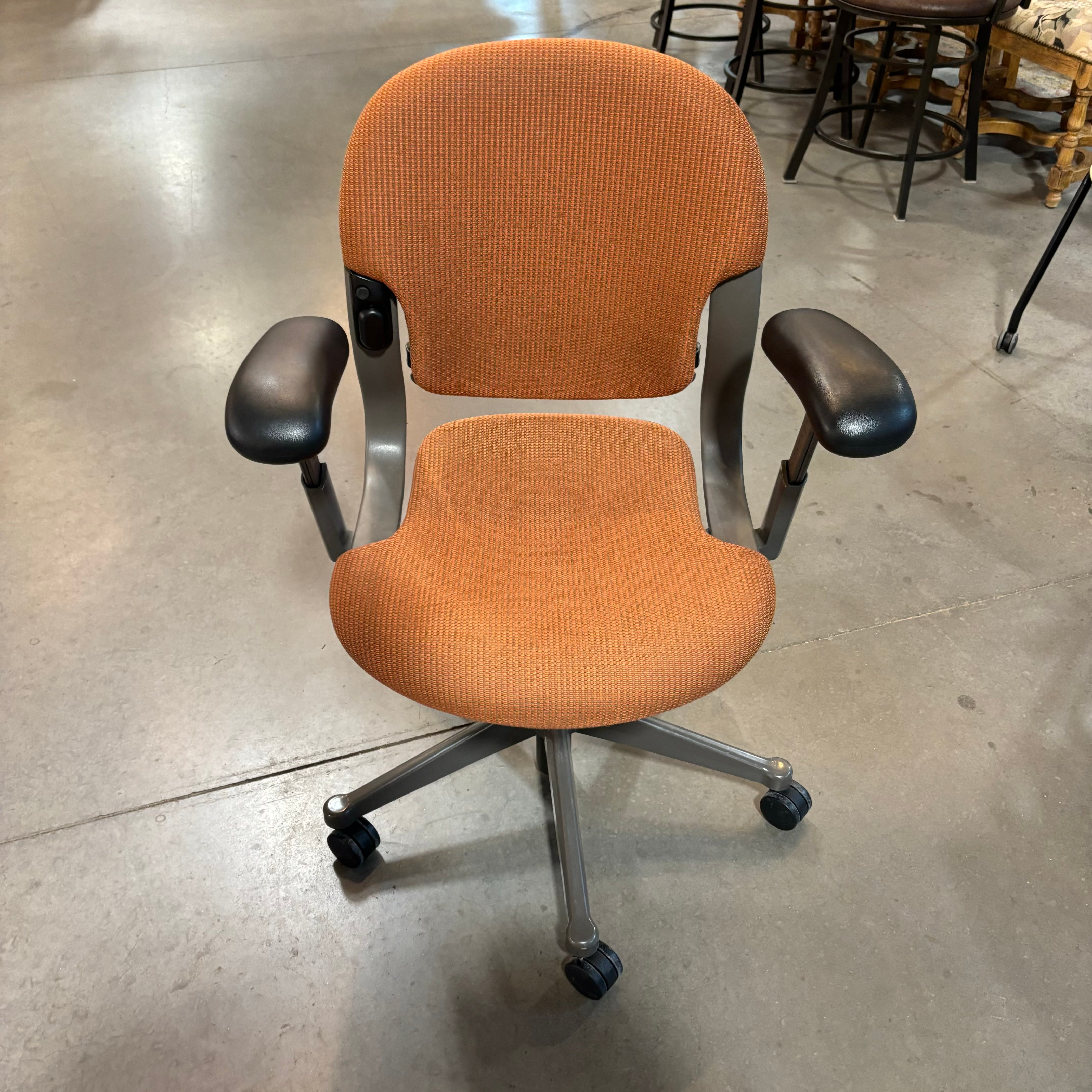 Herman Miller Equa Vintage Orange & Green Multi Woven with Steel Base Office Chair 26"x 24"x 40"