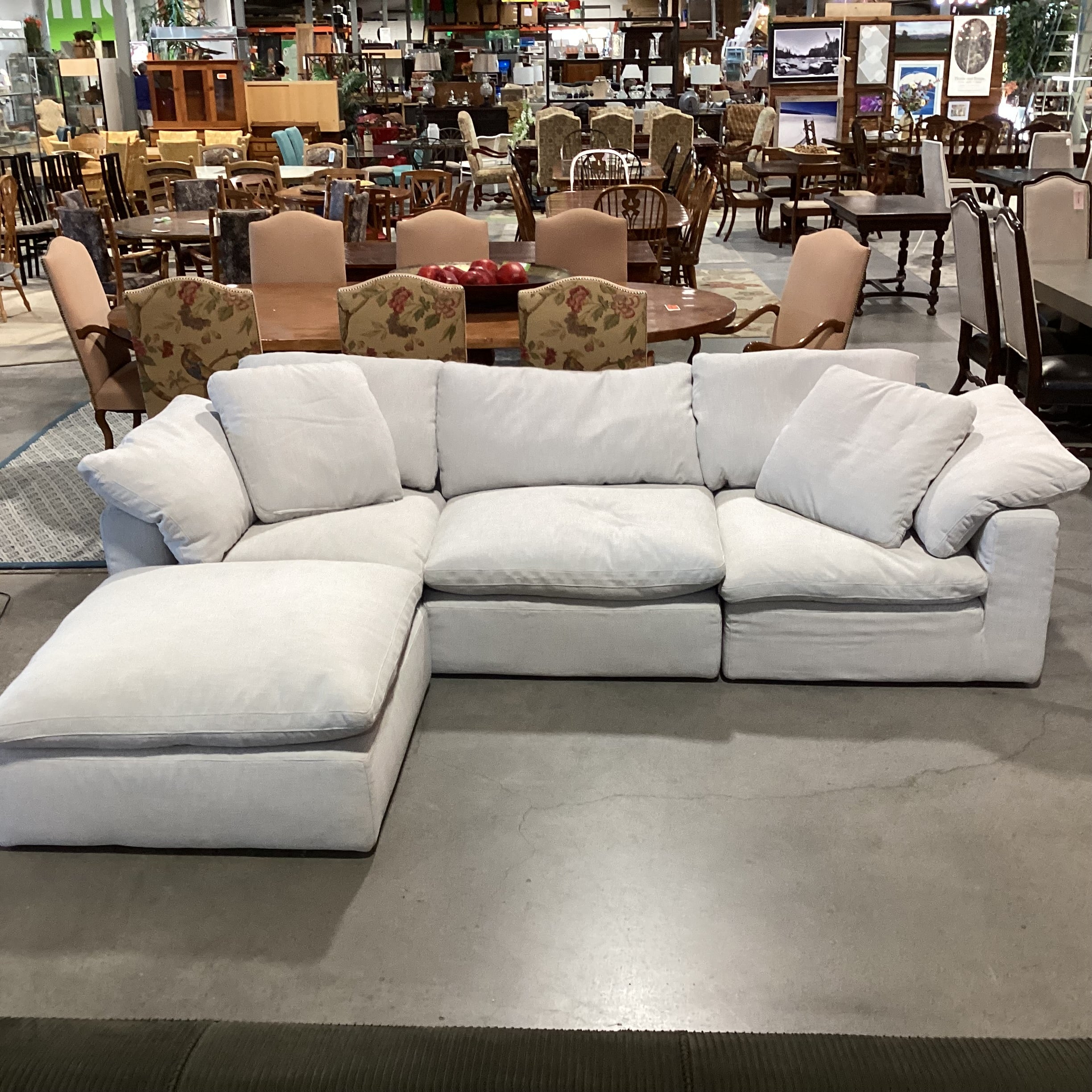Restoration Hardware The Original Cloud Linen Down Mix 4 Piece Sectional 121"x 81"x 40"x 36"
