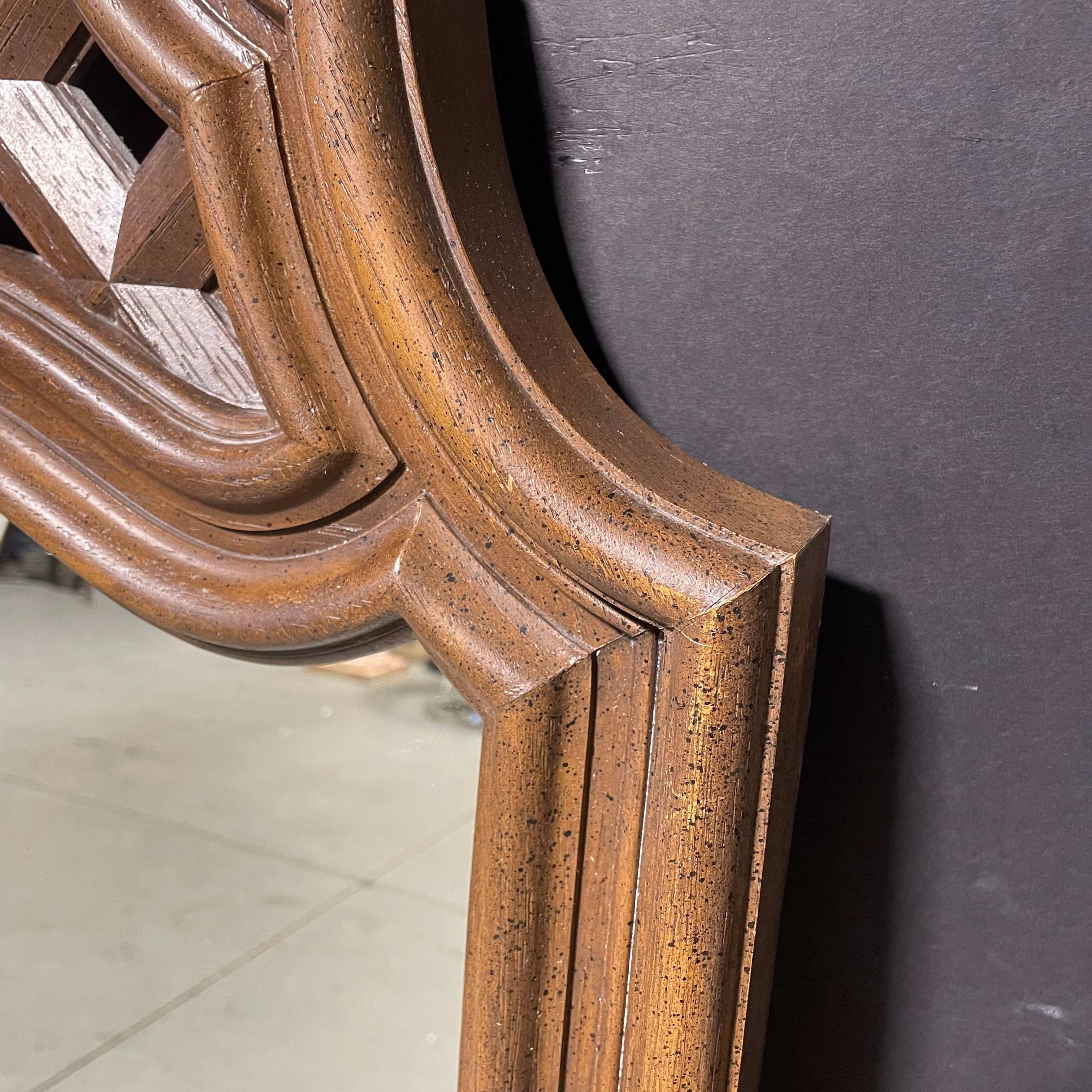 Faux Wood Ornate Framed Wall Mirror 29 3/4" x 55"