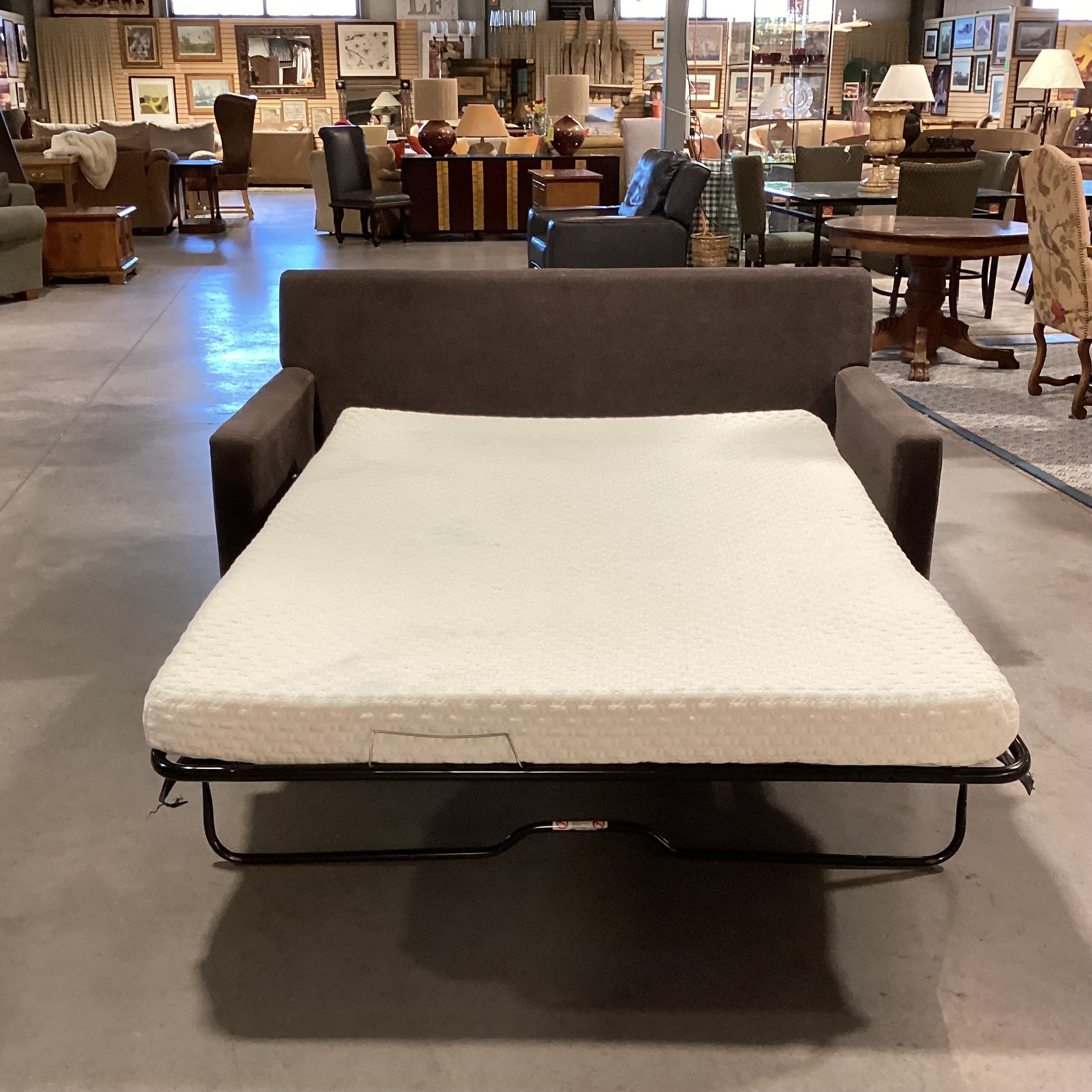 Taupe Brown Woven Full Sleeper Sofa 70"x 40"x 34"
