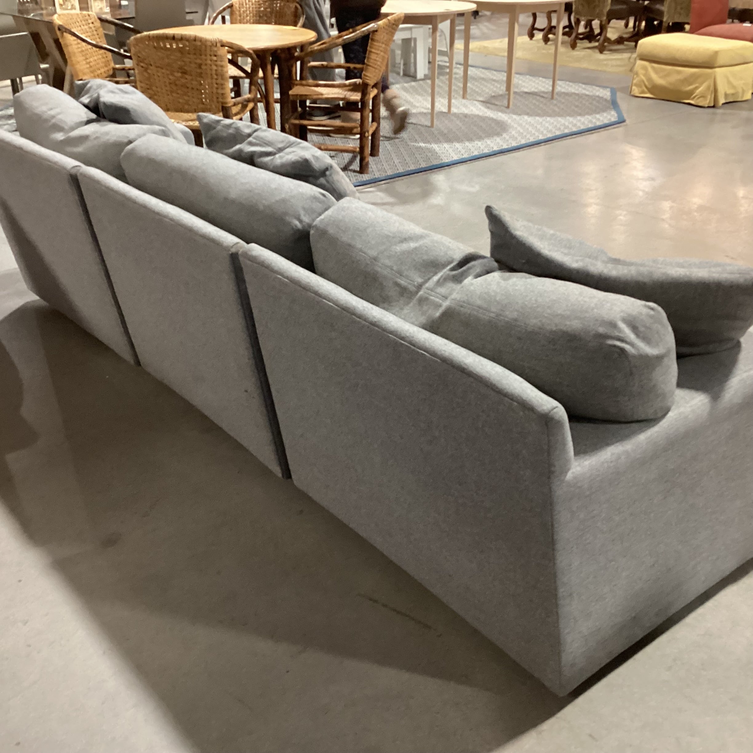 Ralph Lauren Grey Wool & Down Mix 3 Piece Sofa Sectional 110"x 44"x 29"