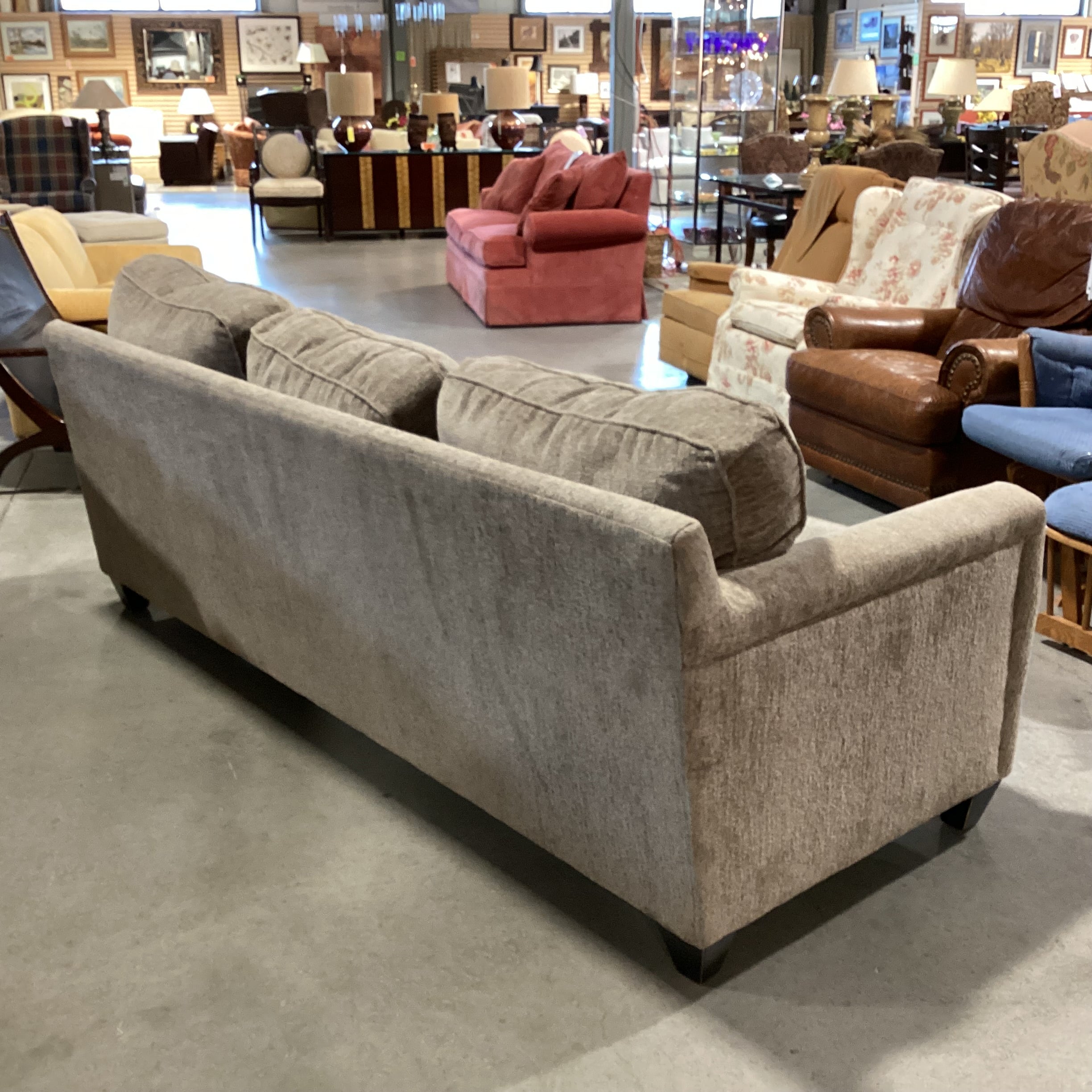 Colorado Style Home Furnishings Taupe Grey Woven Sofa 89"x 37"x 31"